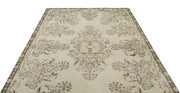Atina Beige Vintage Wool Handmade Area Rug 6'11" x 10'6"