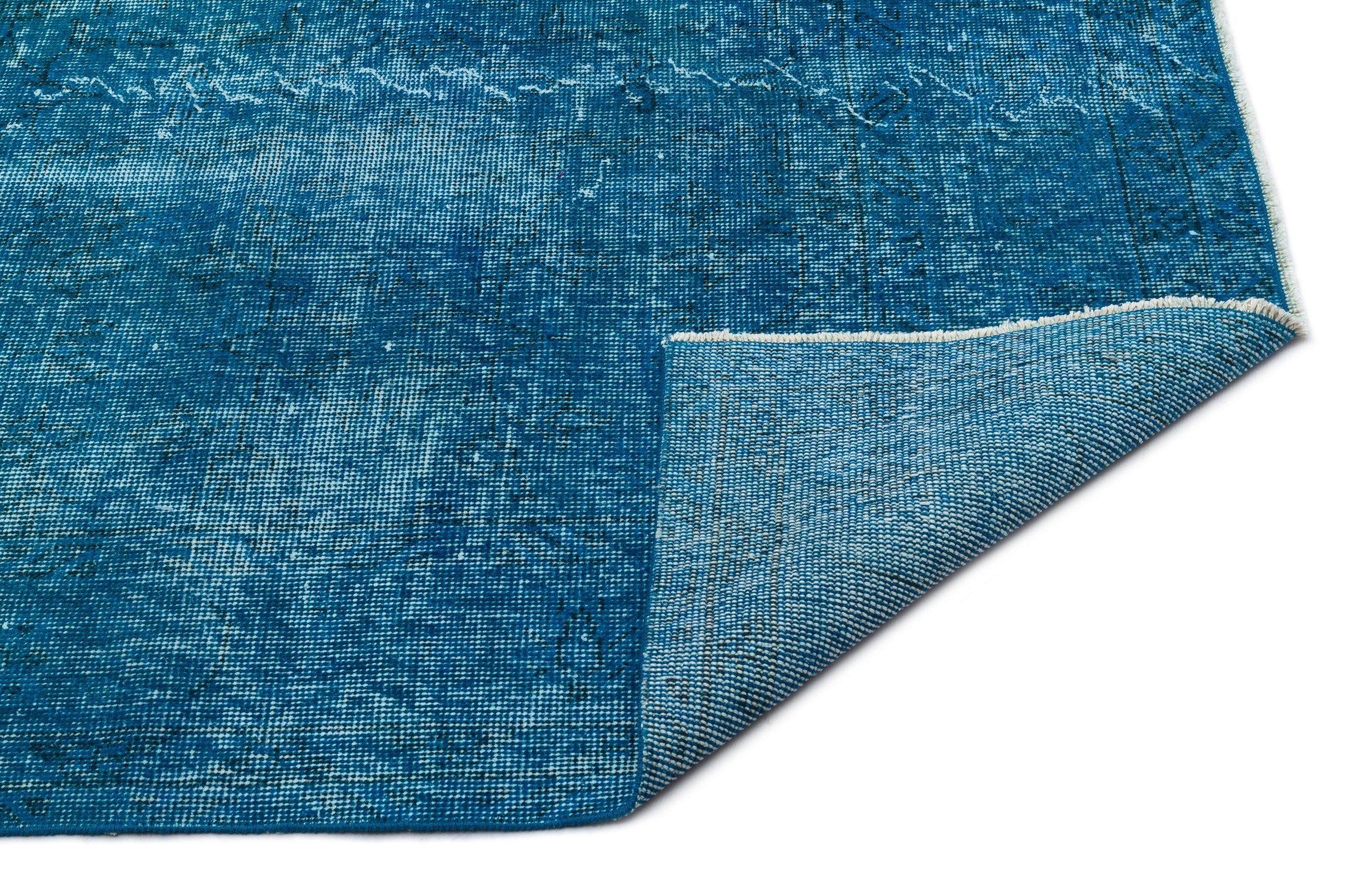 Atina Turquoise Vintage Wool Handmade Area Rug 6'6" x 9'10"