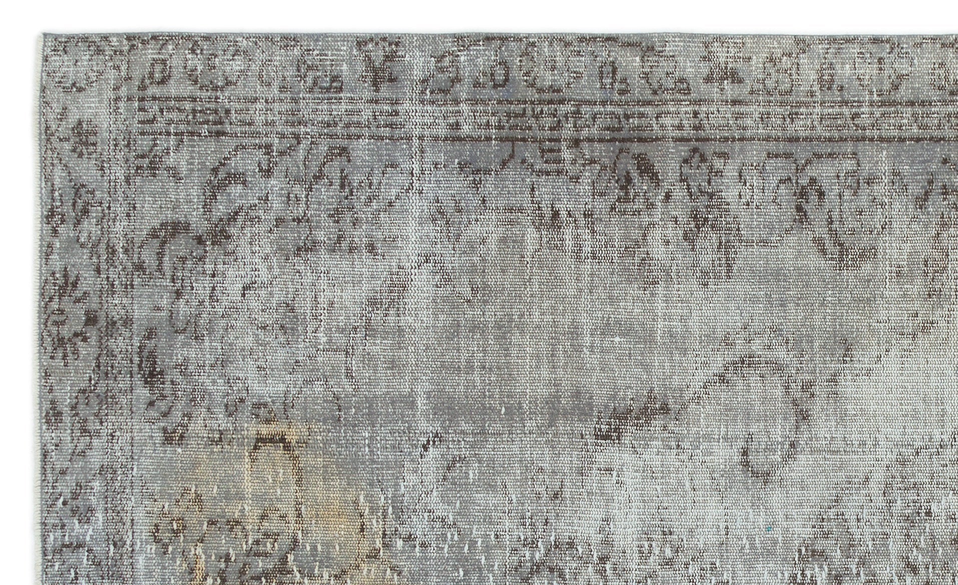 Atina Grey Vintage Wool Handmade Area Rug 4'11" x 9'7"