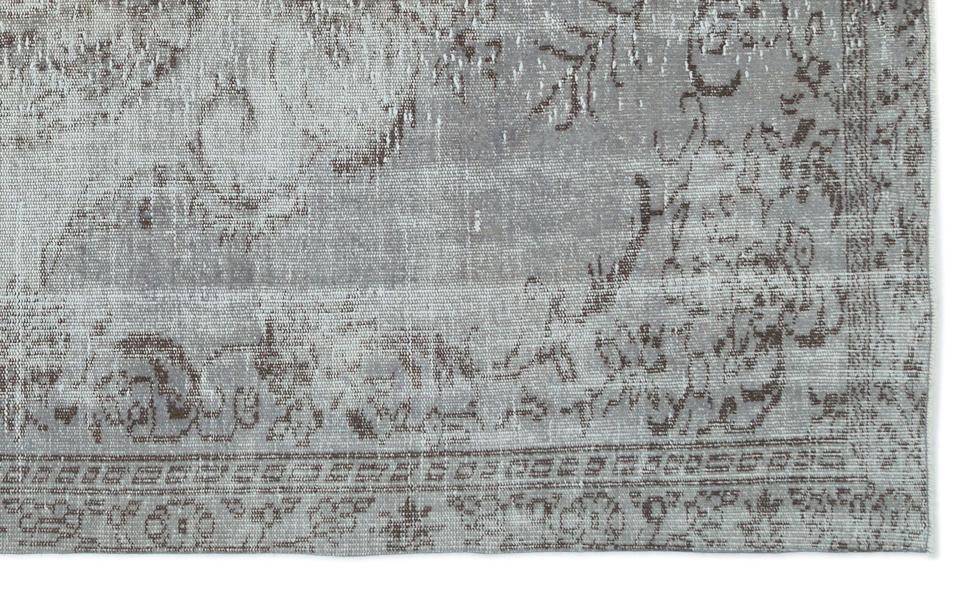 Atina Grey Vintage Wool Handmade Area Rug 4'11" x 9'7"