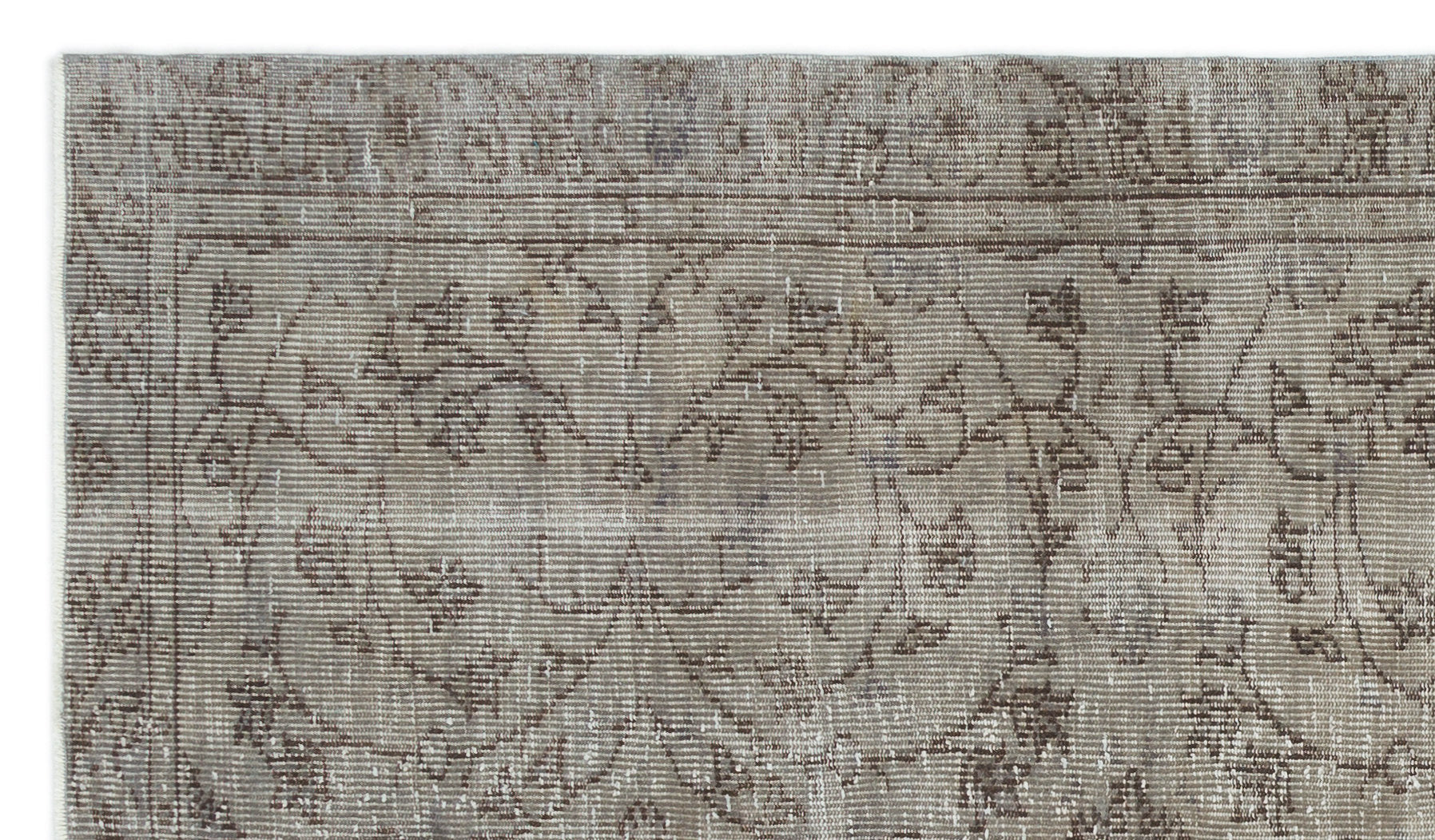 Atina Grey Vintage Wool Handmade Area Rug 4'8" x 8'5"