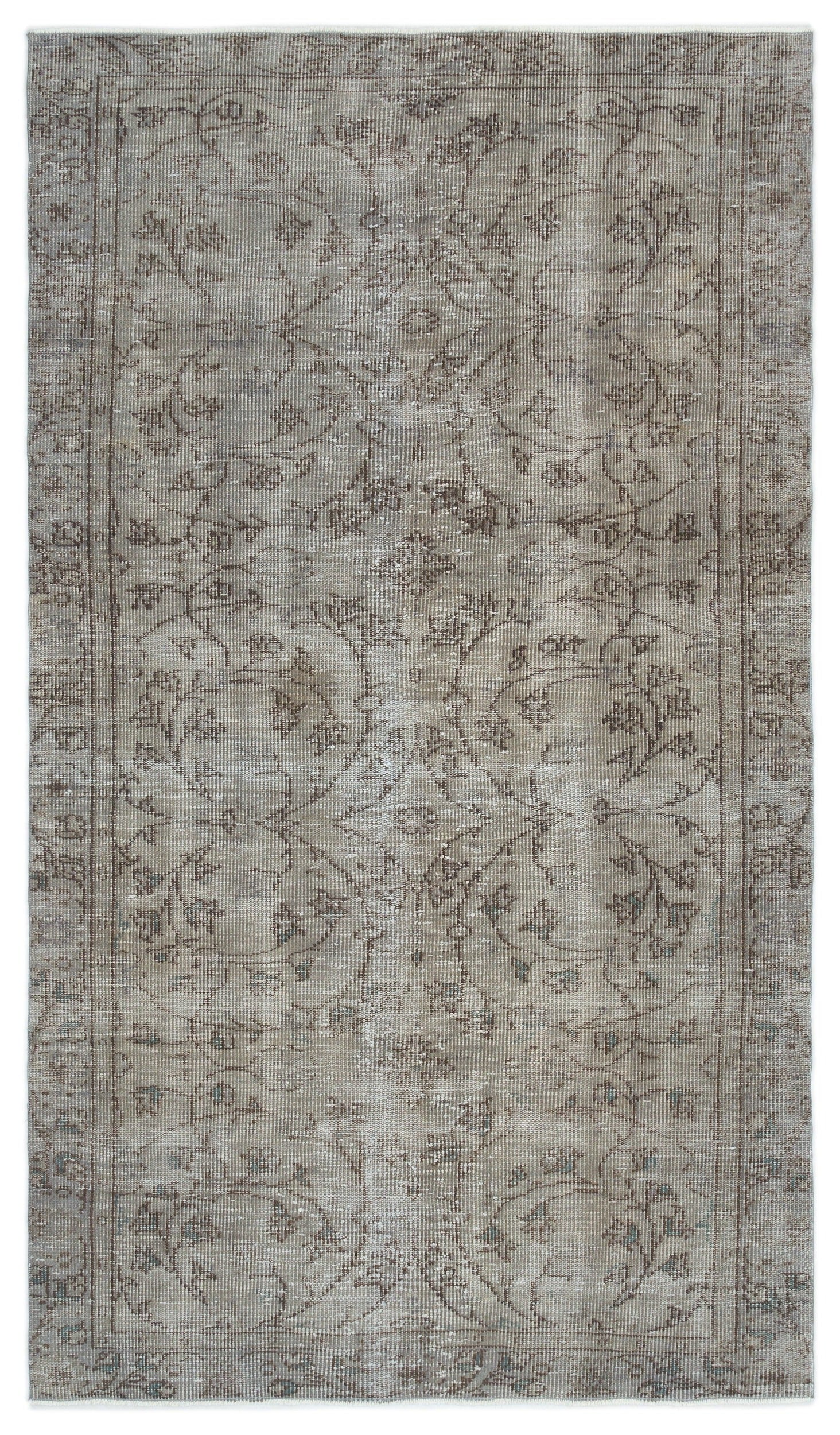 Atina Grey Vintage Wool Handmade Area Rug 4'8" x 8'5"