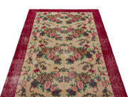 Atina Beige Vintage Wool Handmade Area Rug 3'7" x 6'4"
