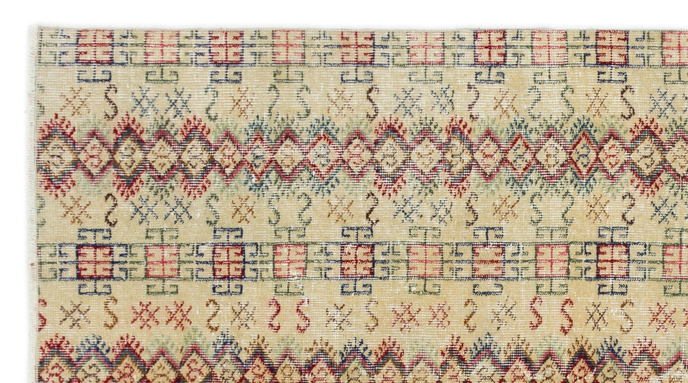 Atina Cream Vintage Wool Handmade Area Rug 3'5" x 6'5"