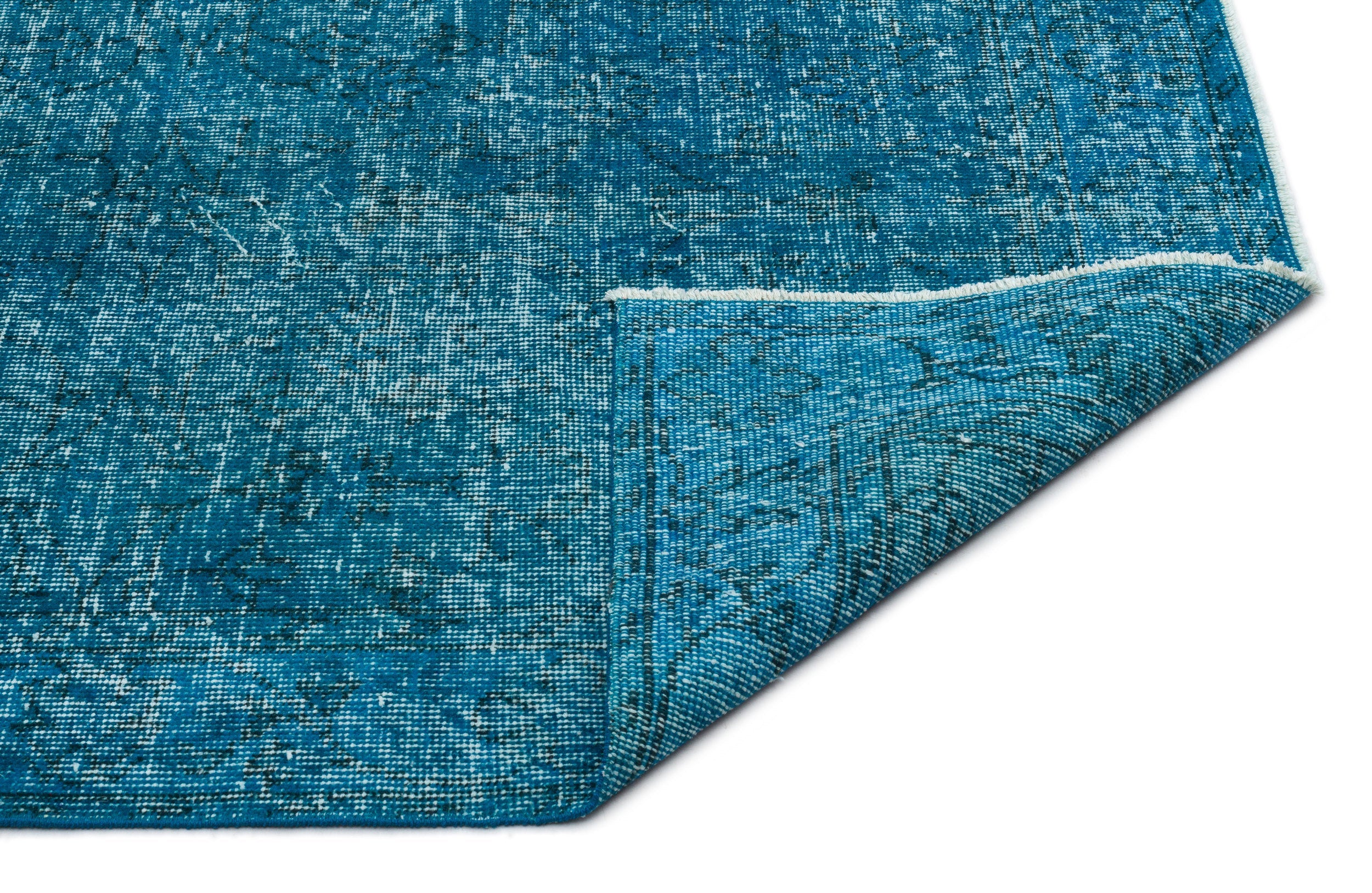 Atina 19878 Turquoise Vintage Wool Handmade Area Rug 3'9" x 6'10"