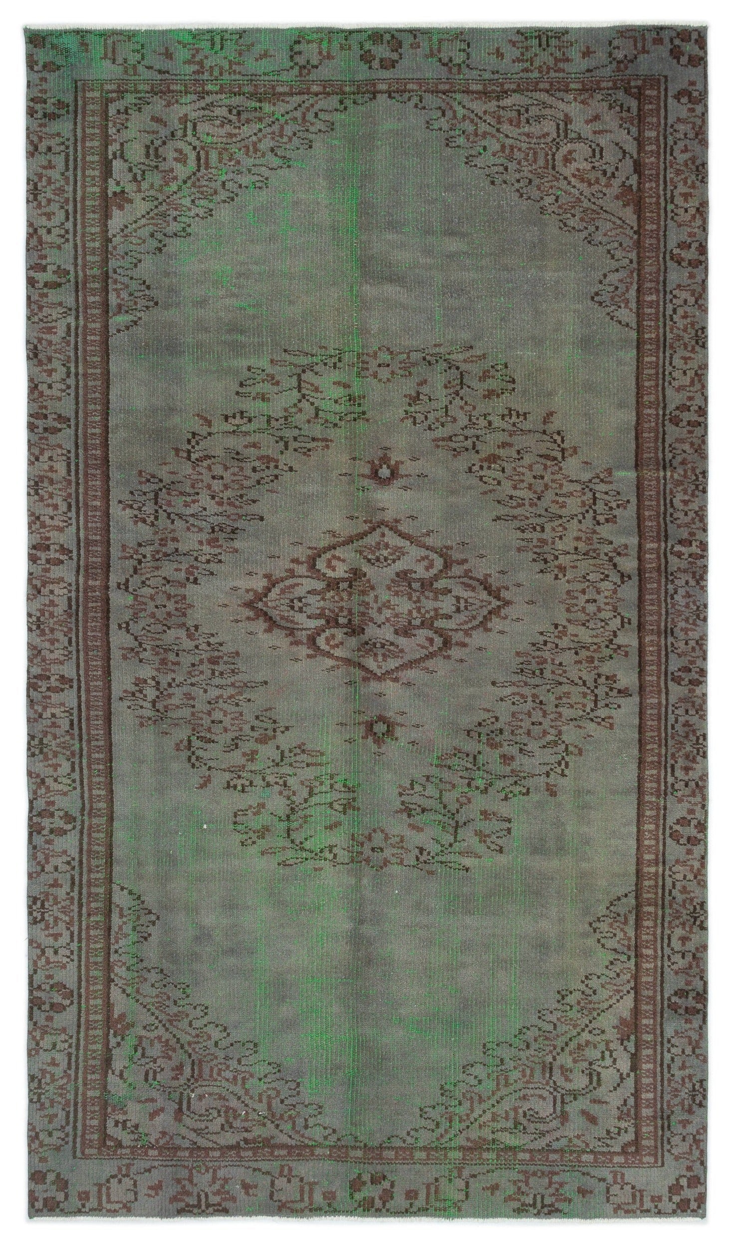 Atina Grey Vintage Wool Handmade Area Rug 4'8" x 8'2"