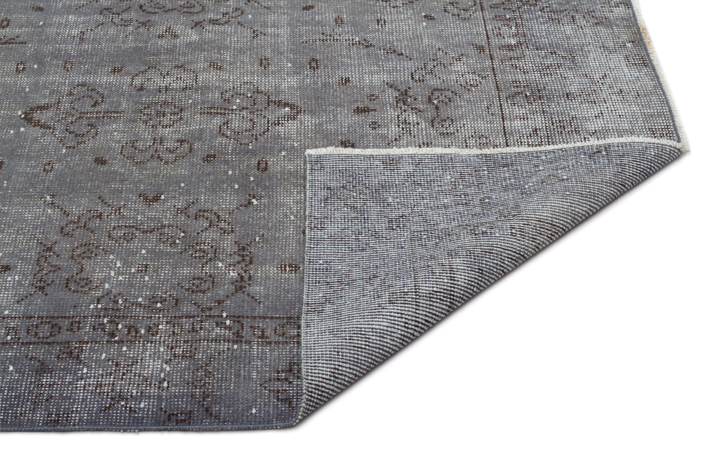 Atina Grey Vintage Wool Handmade Area Rug 5'8" x 9'5"