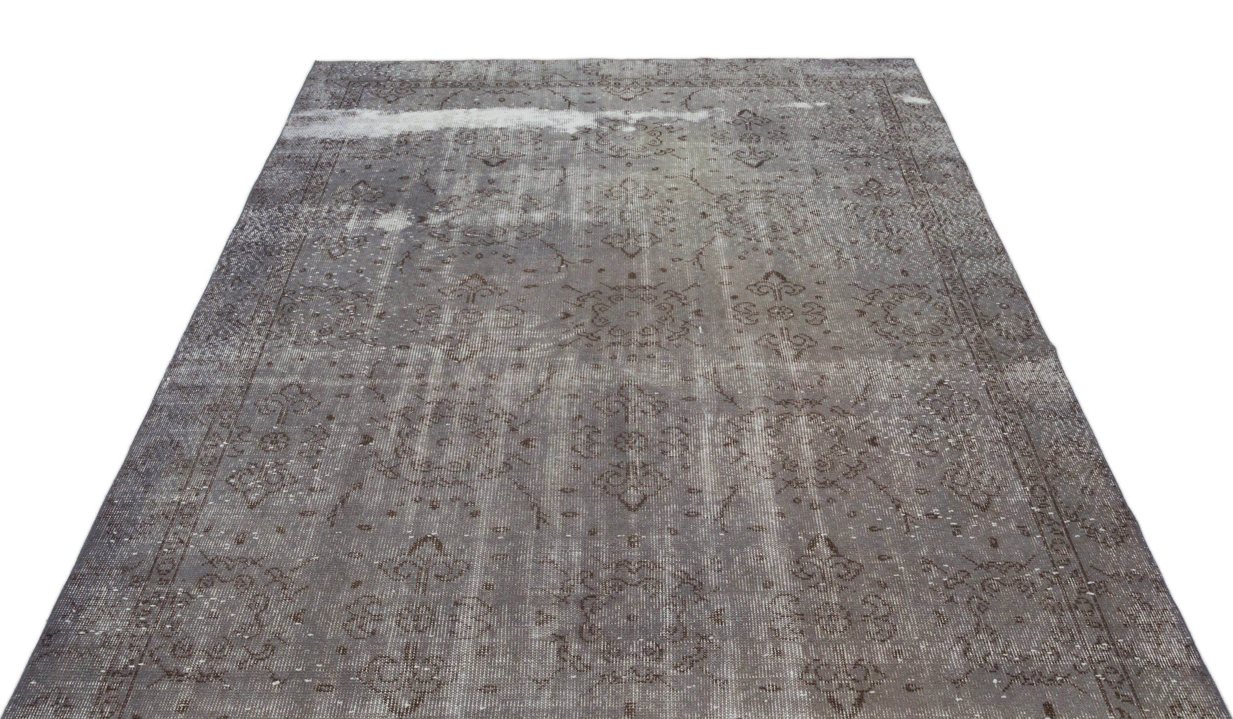 Atina Grey Vintage Wool Handmade Area Rug 5'8" x 9'5"