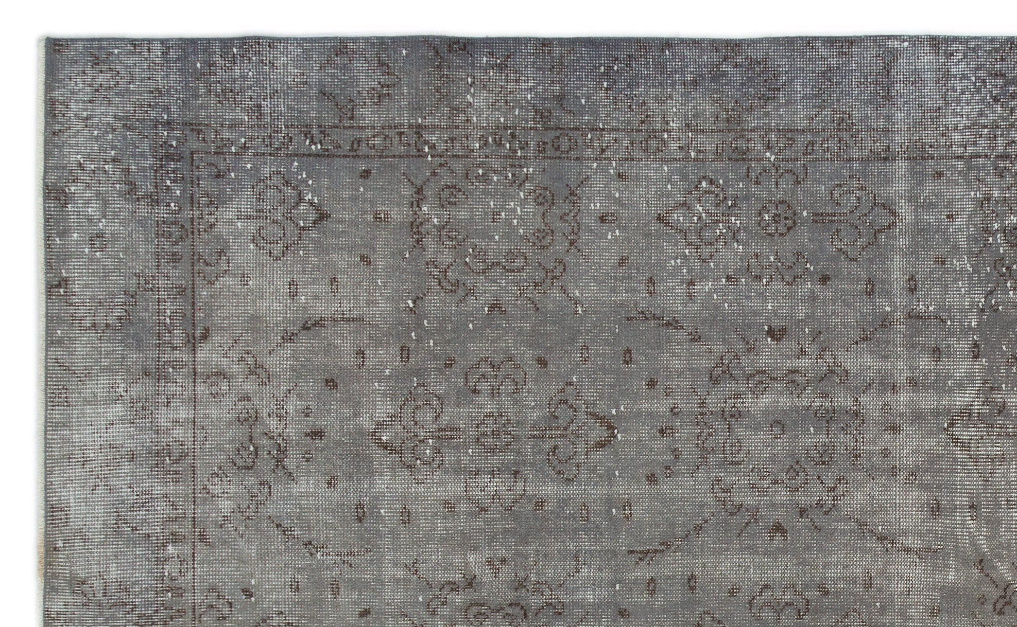 Atina Grey Vintage Wool Handmade Area Rug 5'8" x 9'5"