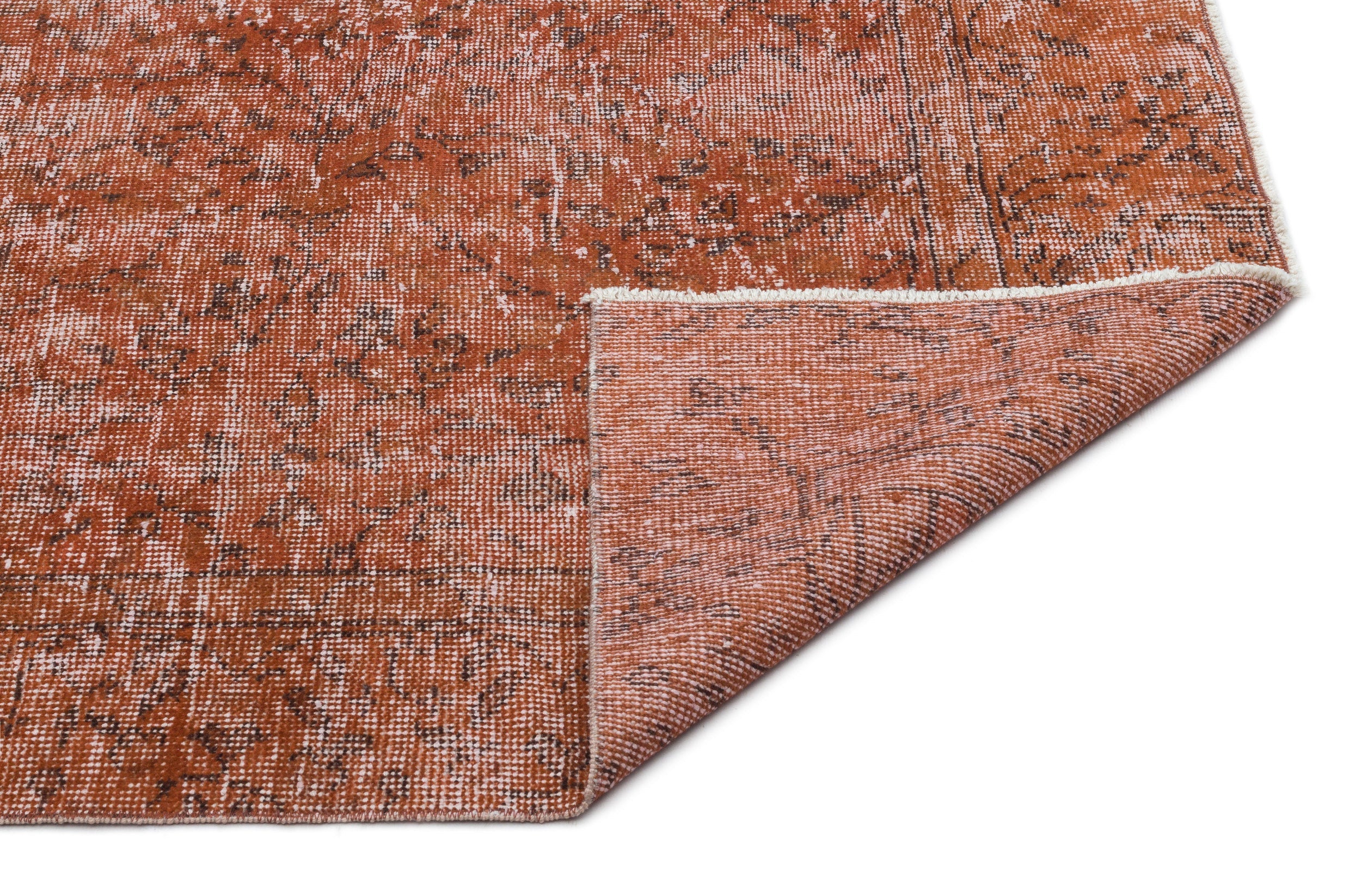 Atina Brown Vintage Wool Handmade Area Rug 5'7" x 10'3"