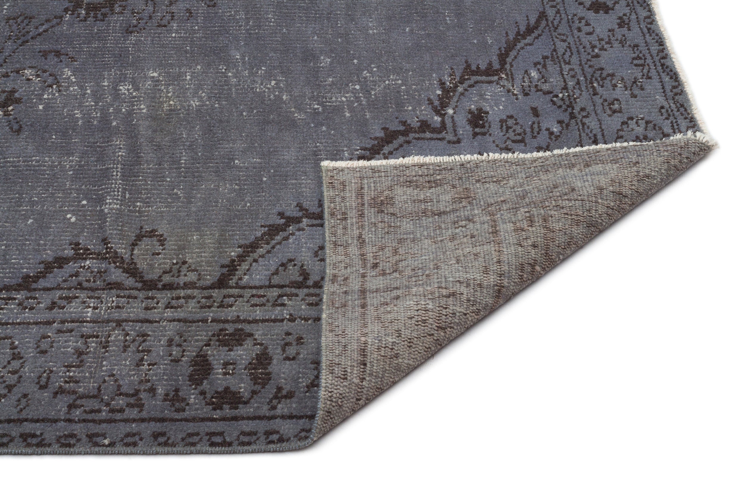 Atina Grey Vintage Wool Handmade Area Rug 6'2" x 9'1"