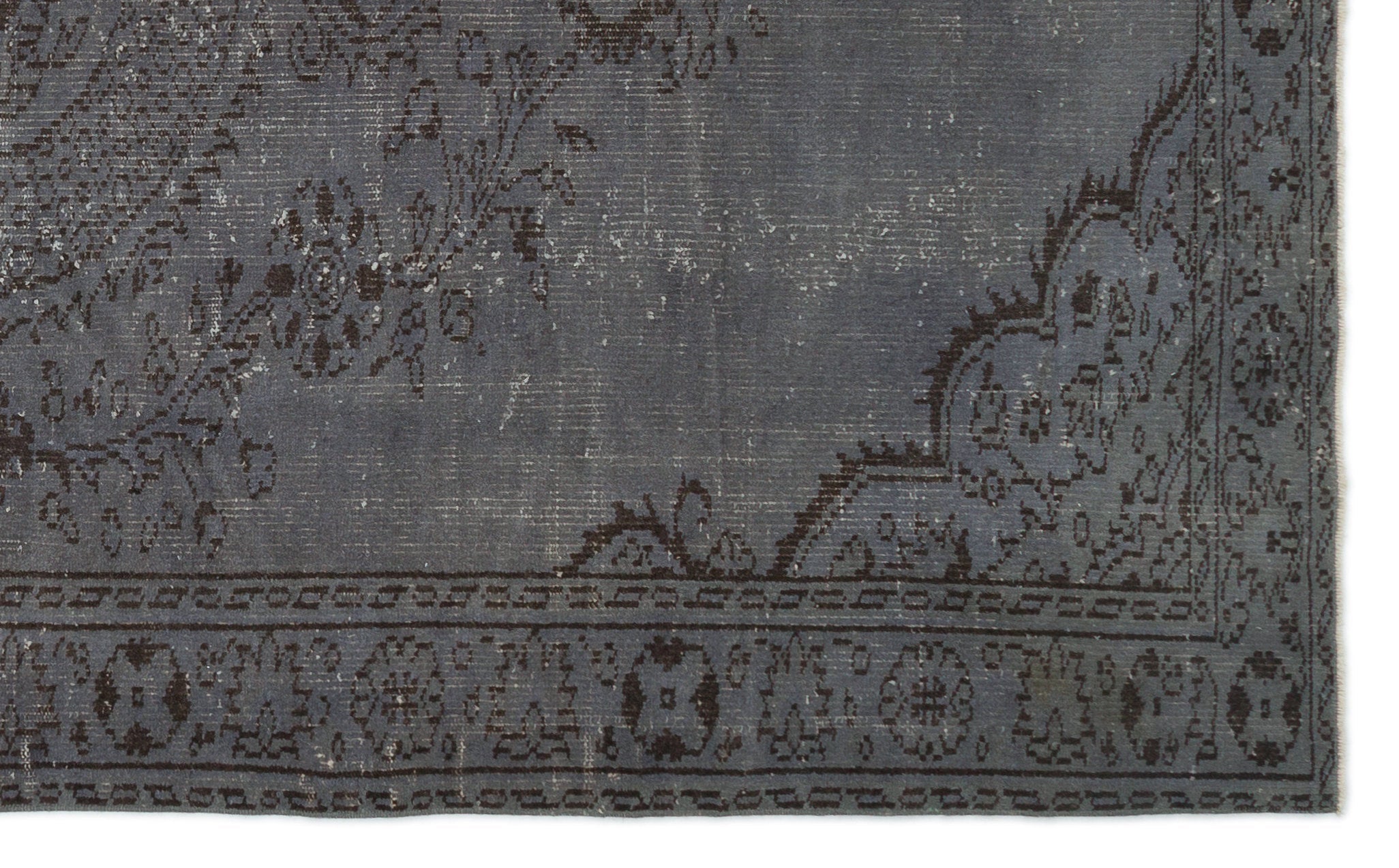Atina Grey Vintage Wool Handmade Area Rug 6'2" x 9'1"