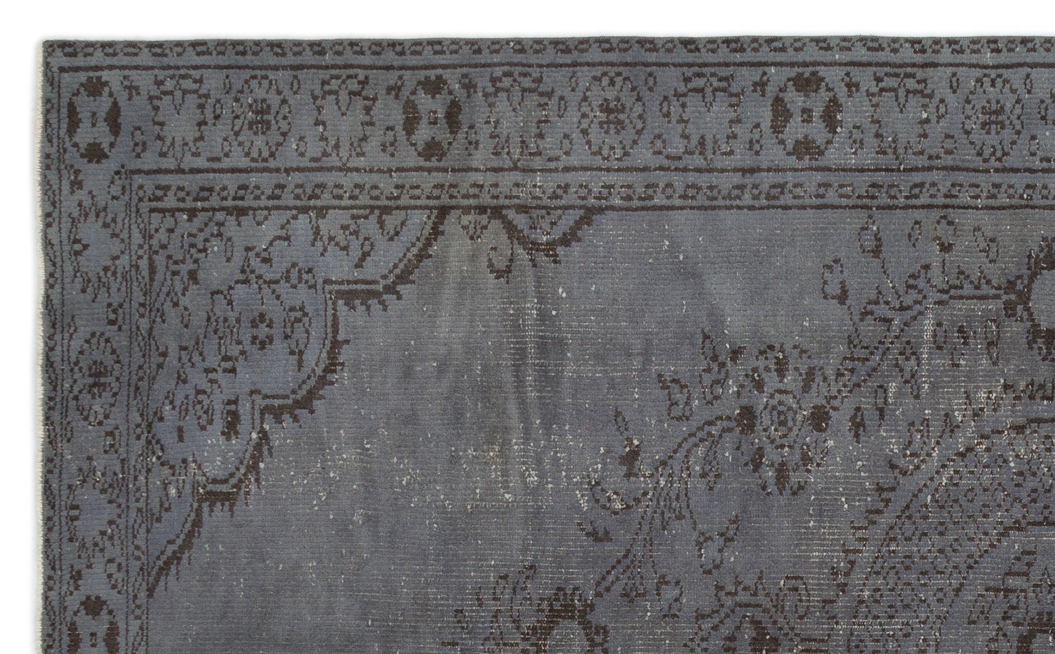 Atina Grey Vintage Wool Handmade Area Rug 6'2" x 9'1"