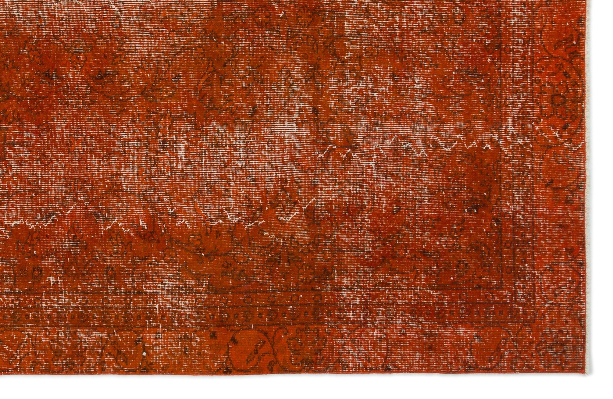 Atina Orange Vintage Wool Handmade Area Rug 6'0" x 9'6"