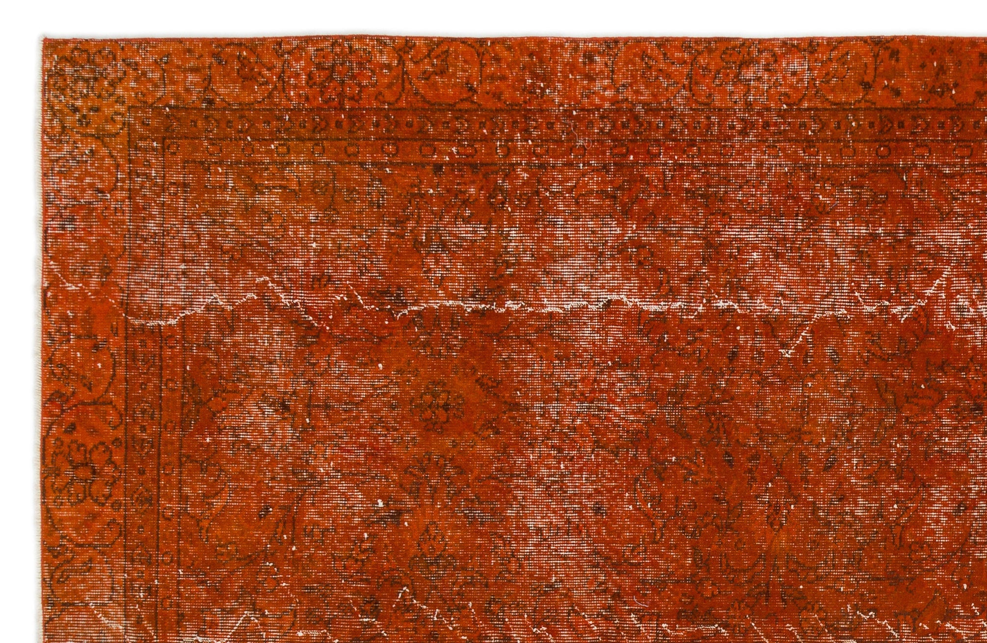 Atina Orange Vintage Wool Handmade Area Rug 6'0" x 9'6"