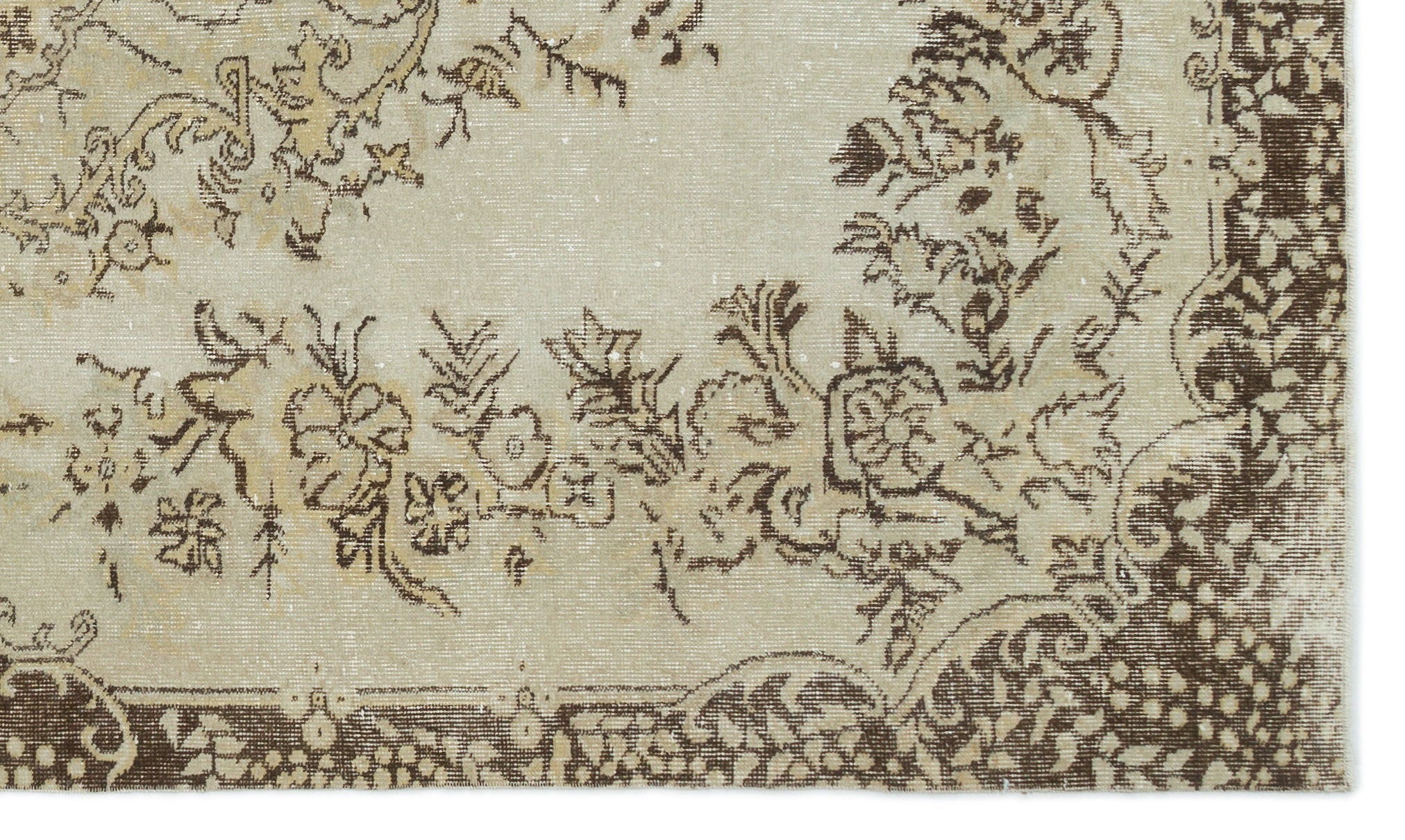 Atina 19955 Beige Vintage Wool Handmade Area Rug 5'6" x 9'4"