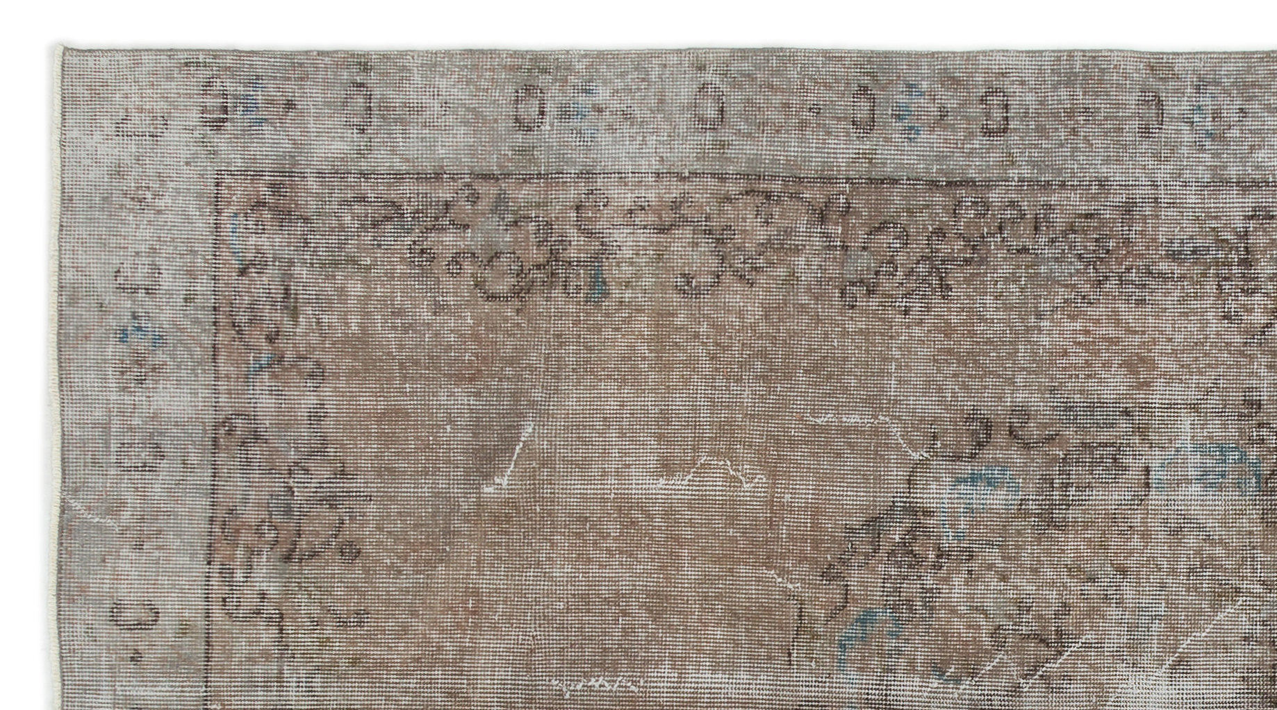 Atina Beige Vintage Wool Handmade Area Rug 4'8" x 8'6"