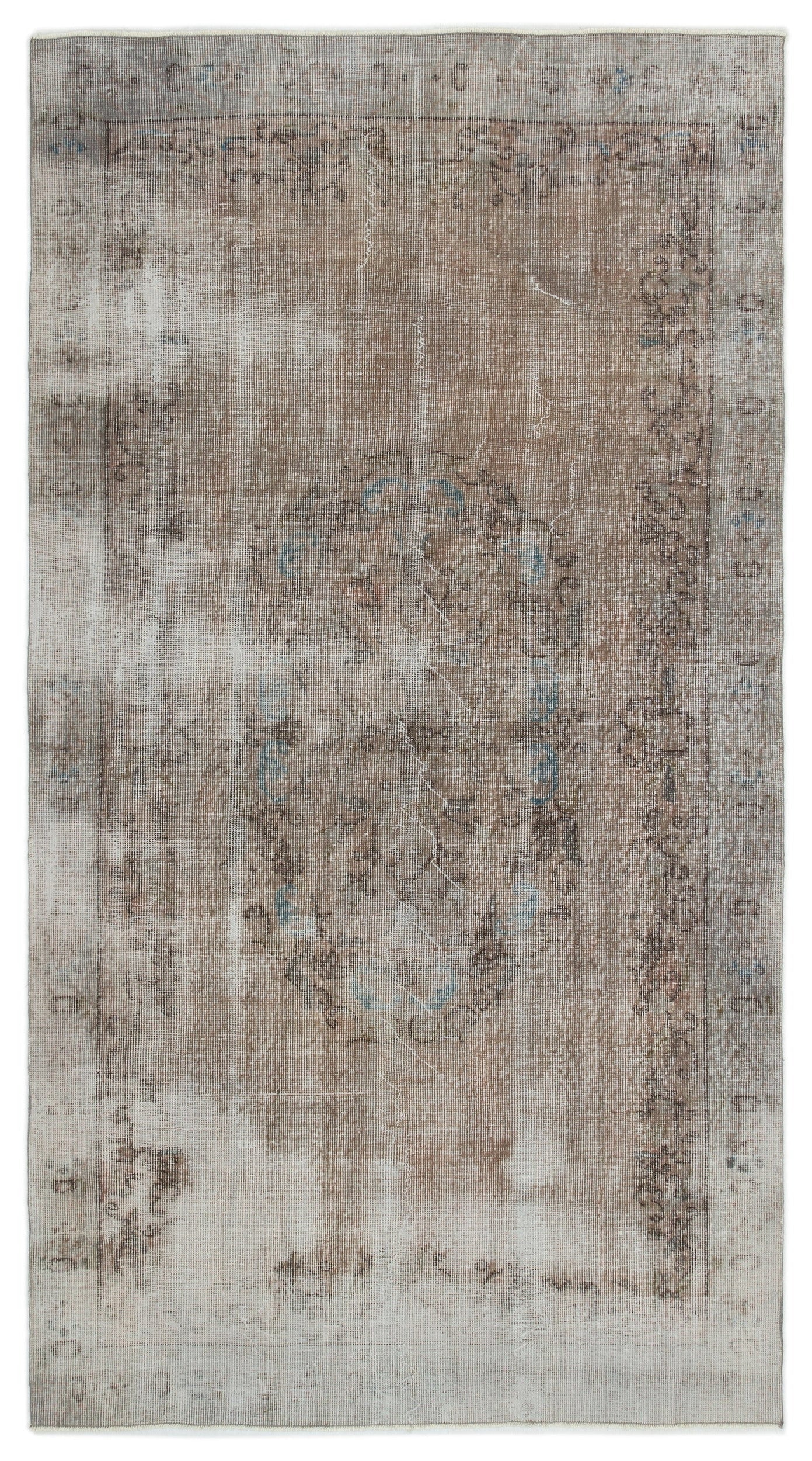 Atina Beige Vintage Wool Handmade Area Rug 4'8" x 8'6"