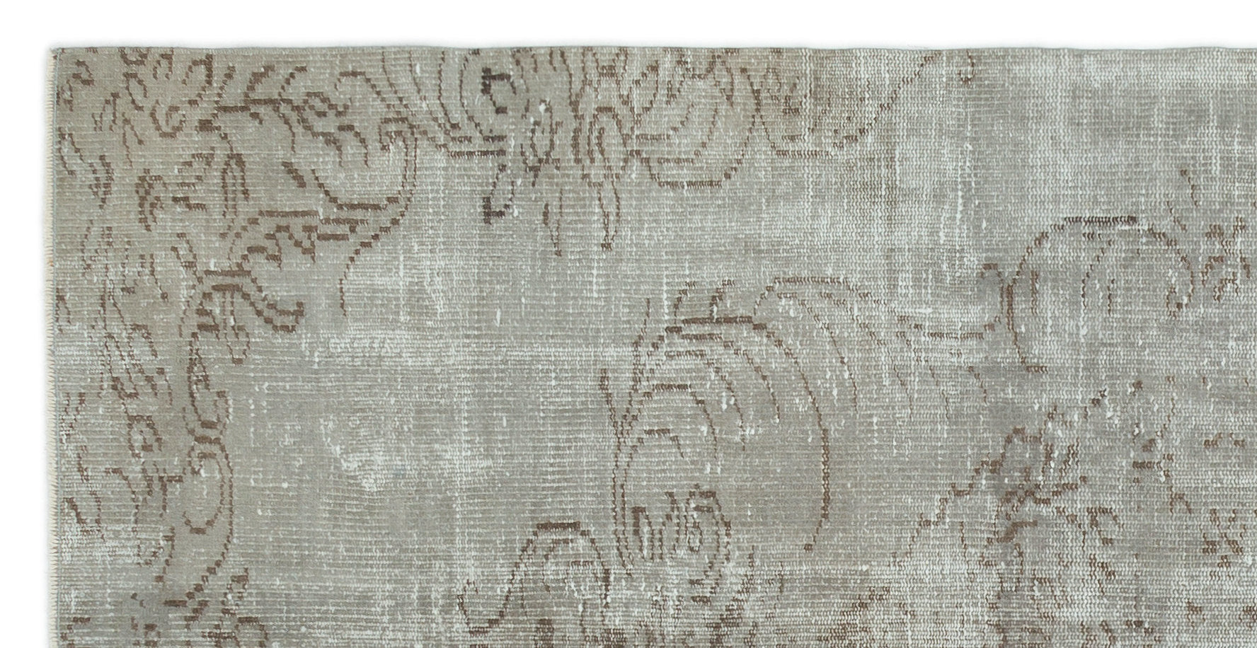 Atina Beige Vintage Wool Handmade Area Rug 4'2" x 8'2"