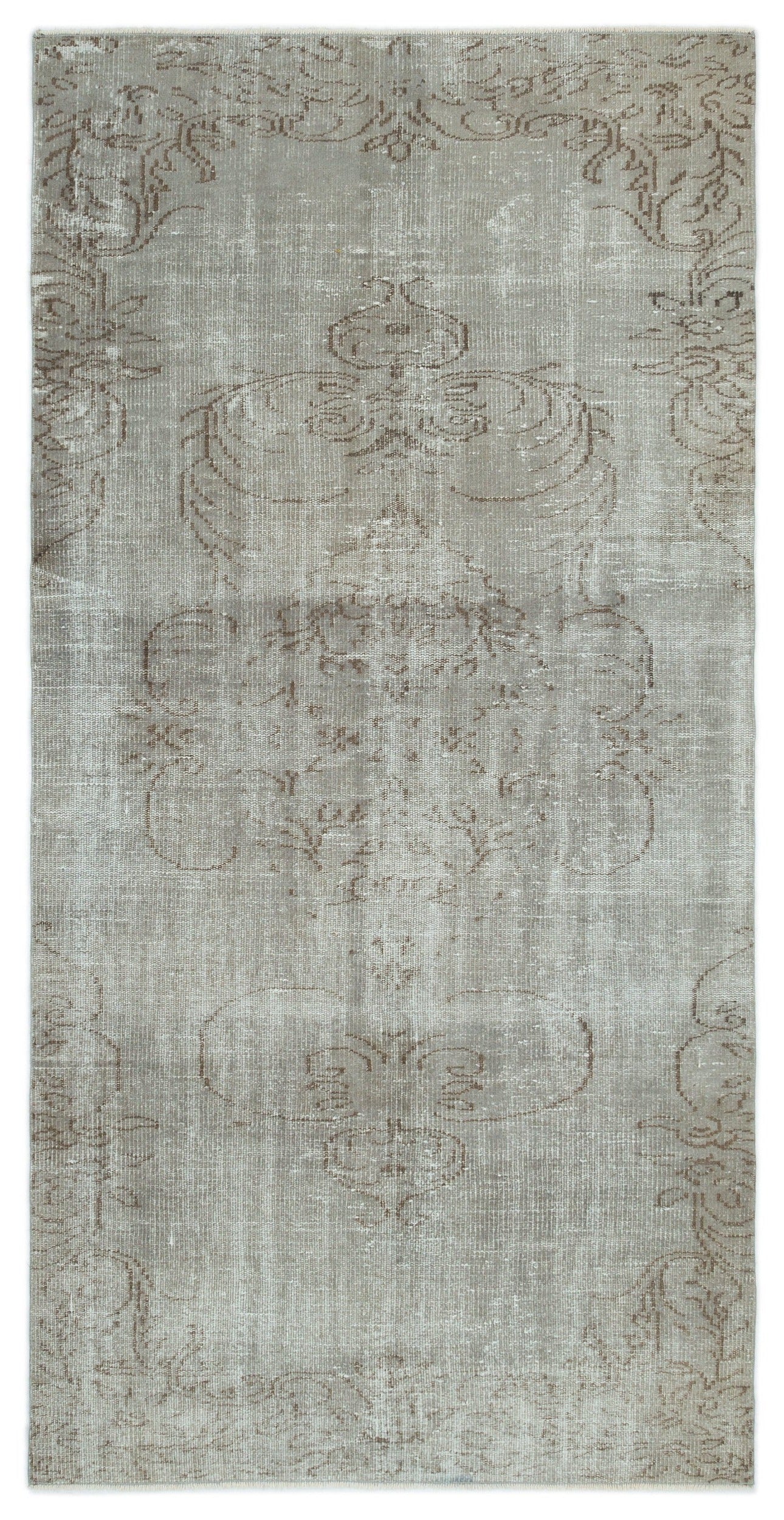 Atina Beige Vintage Wool Handmade Area Rug 4'2" x 8'2"