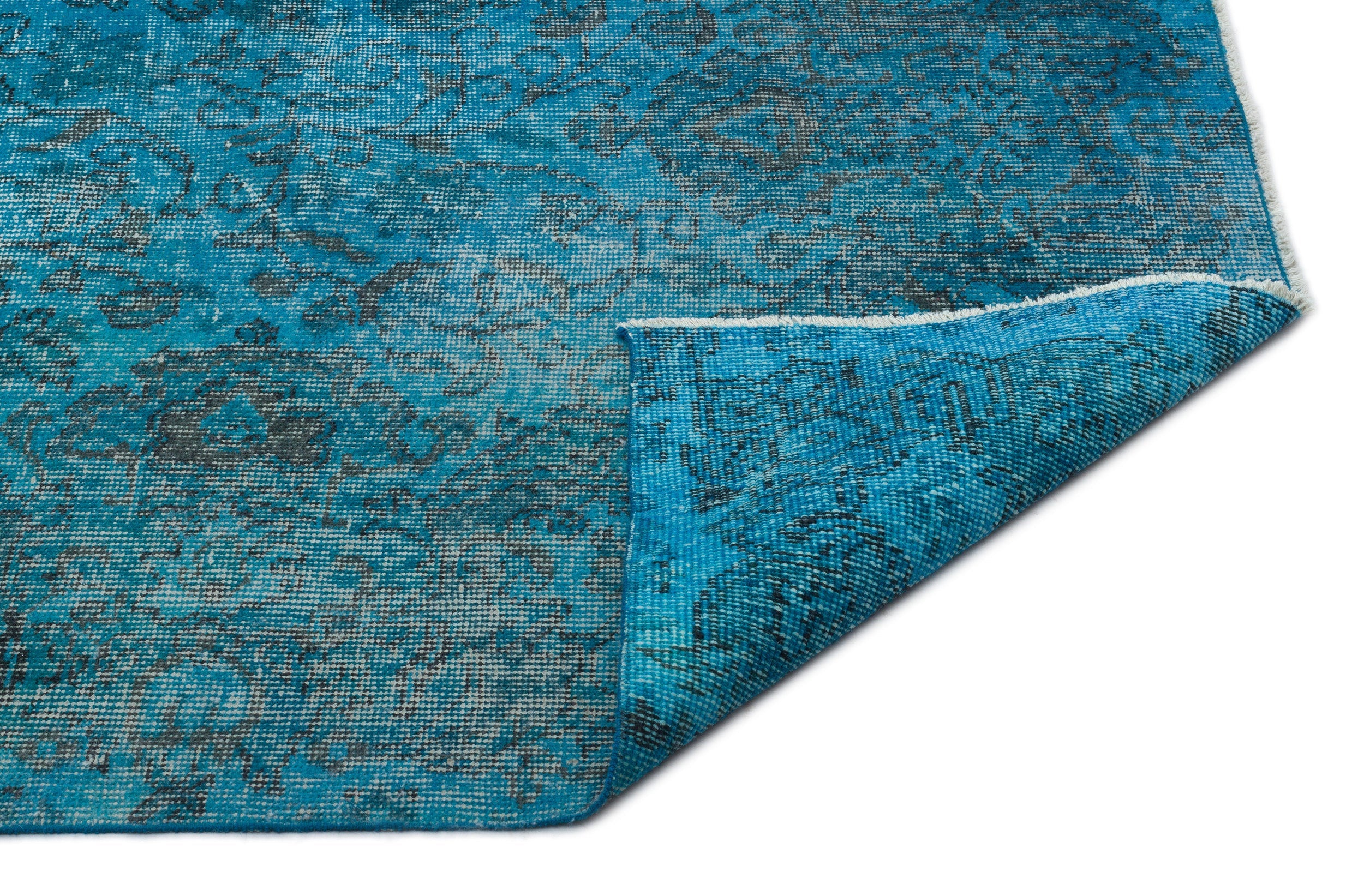 Atina Turquoise Vintage Wool Handmade Area Rug 5'8" x 9'11"
