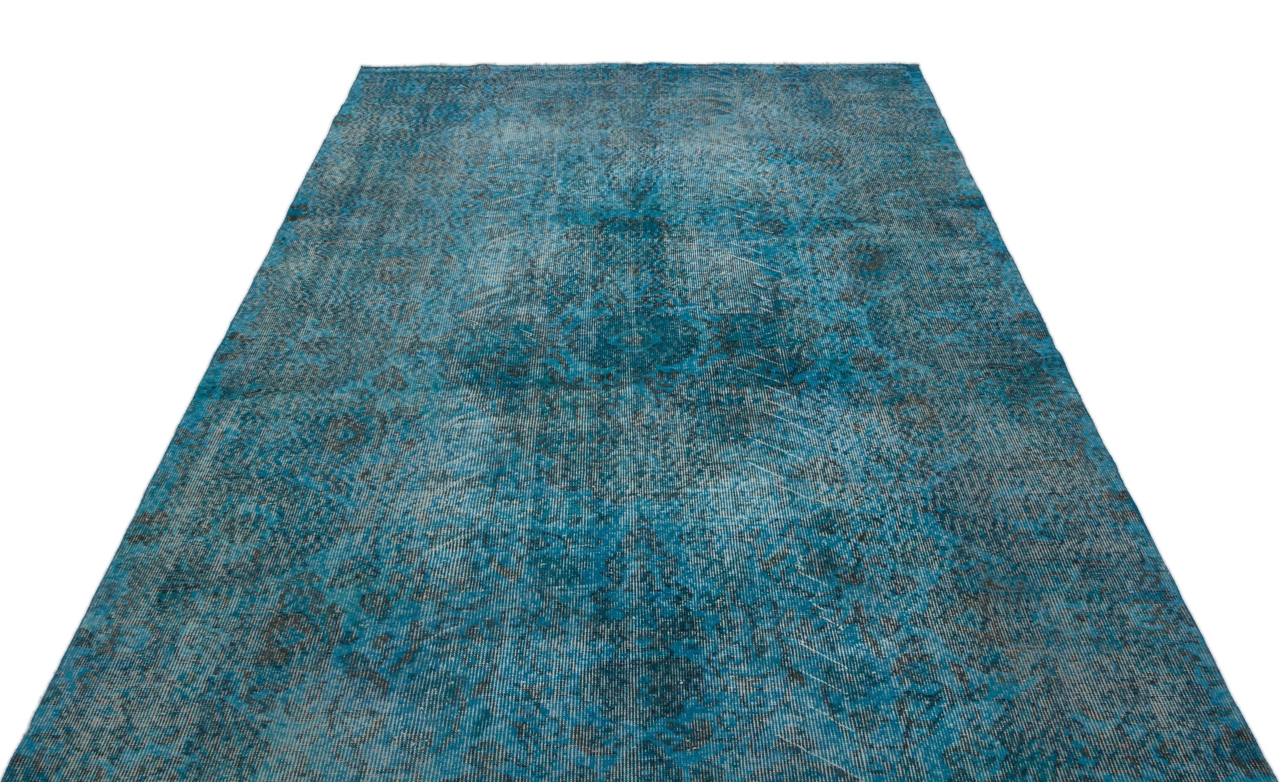 Atina Turquoise Vintage Wool Handmade Area Rug 5'8" x 9'11"