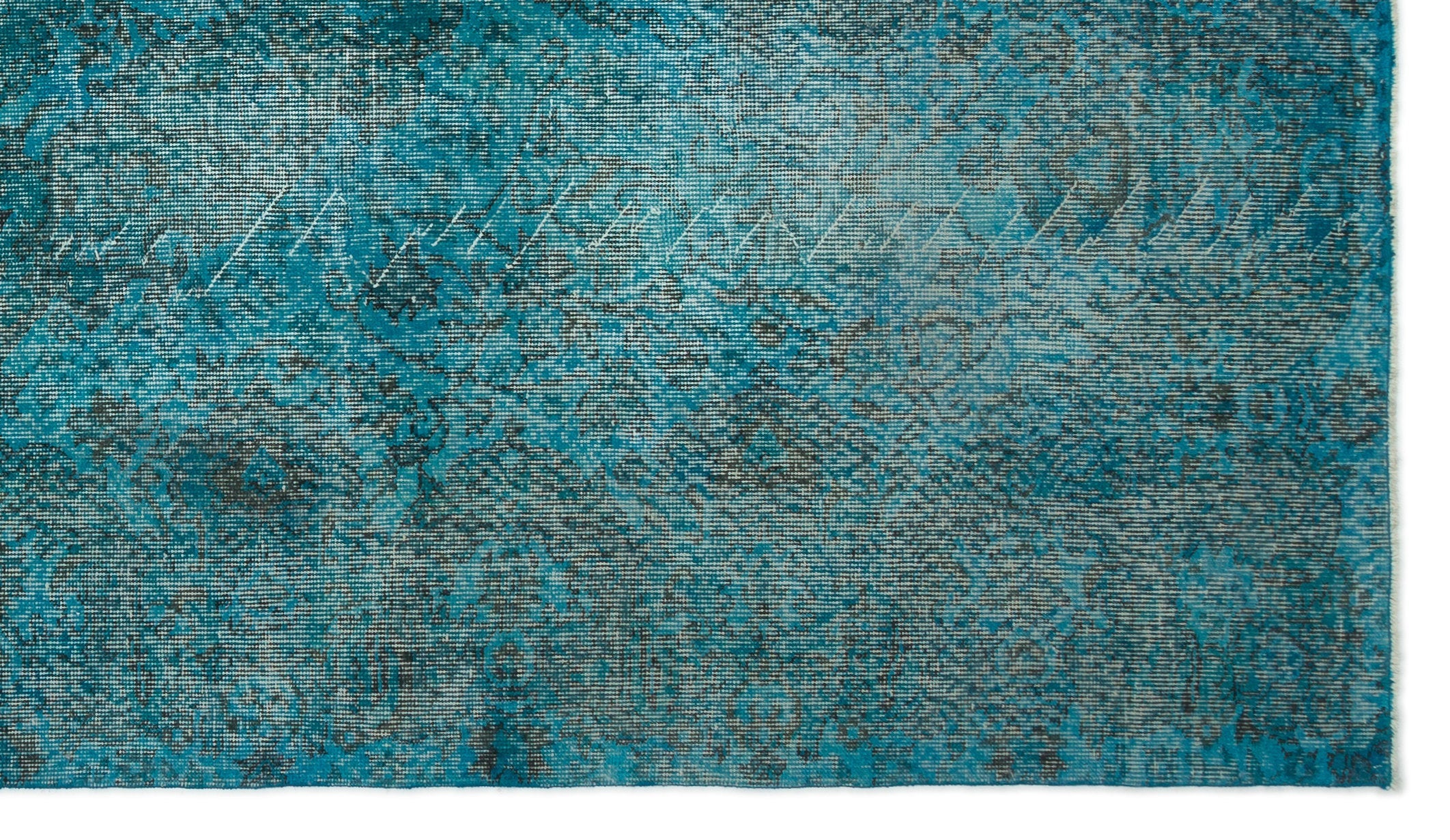 Atina Turquoise Vintage Wool Handmade Area Rug 5'8" x 9'11"