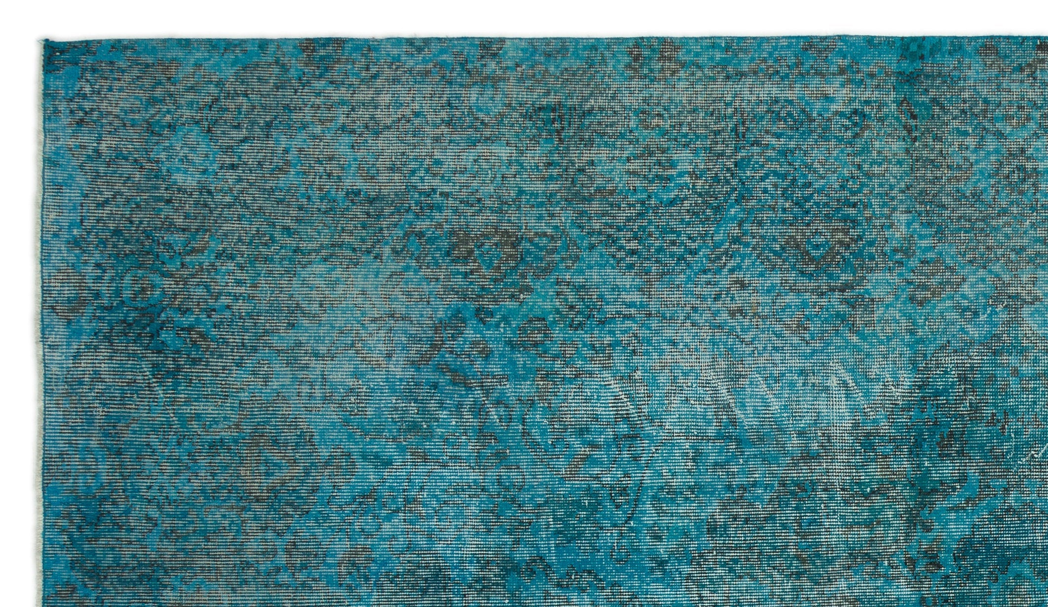 Atina Turquoise Vintage Wool Handmade Area Rug 5'8" x 9'11"