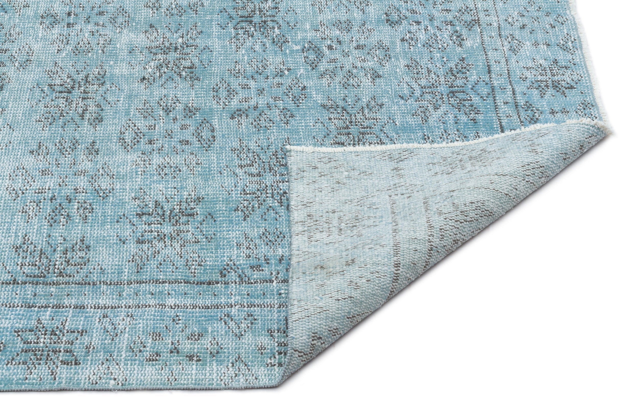 Atina Green Vintage Wool Handmade Area Rug 5'2" x 8'11"