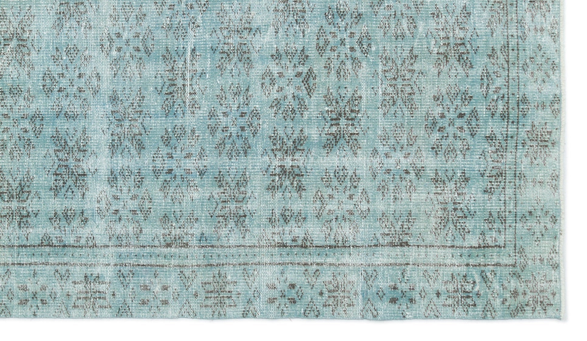 Atina Green Vintage Wool Handmade Area Rug 5'2" x 8'11"