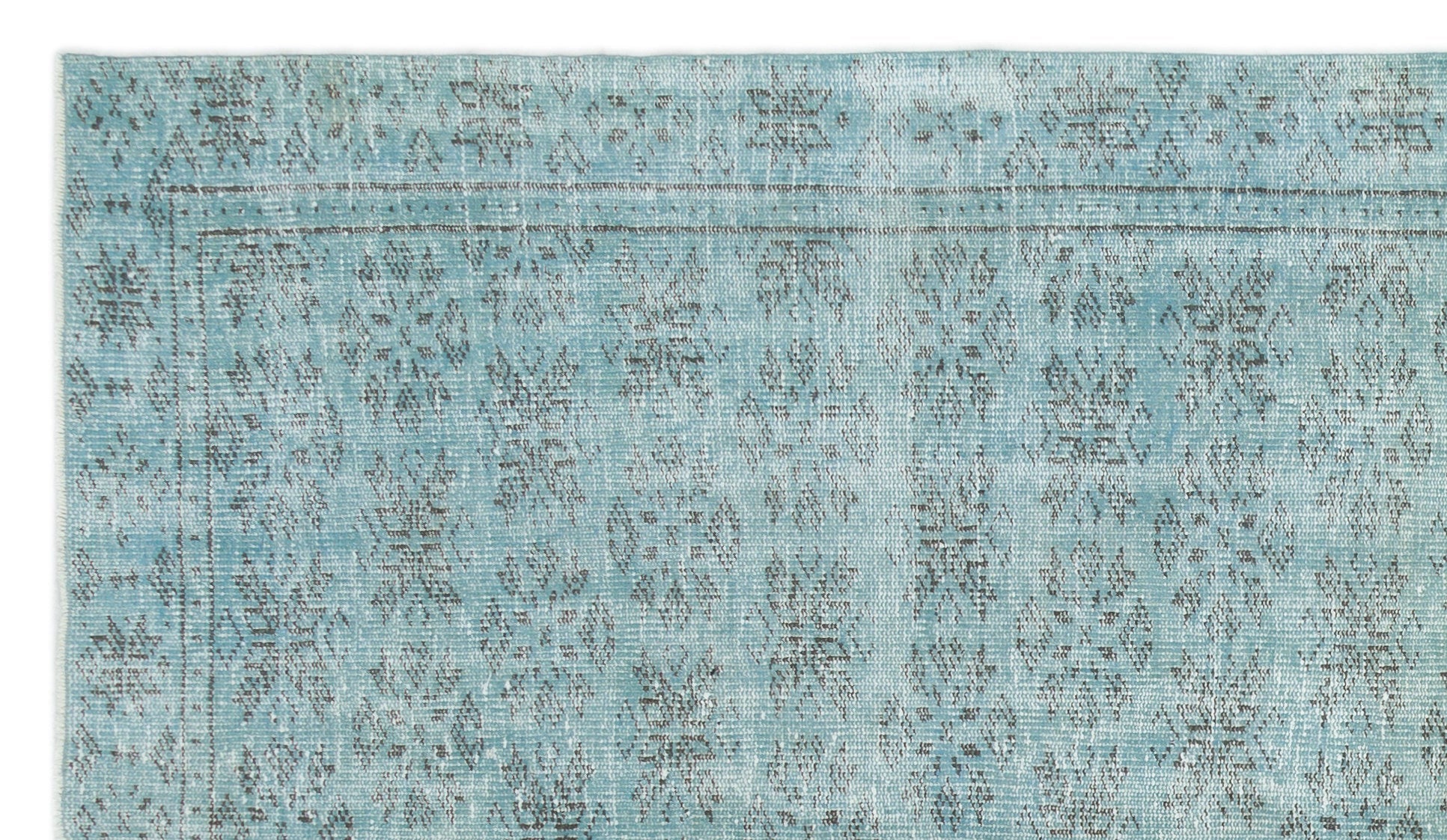 Atina Green Vintage Wool Handmade Area Rug 5'2" x 8'11"