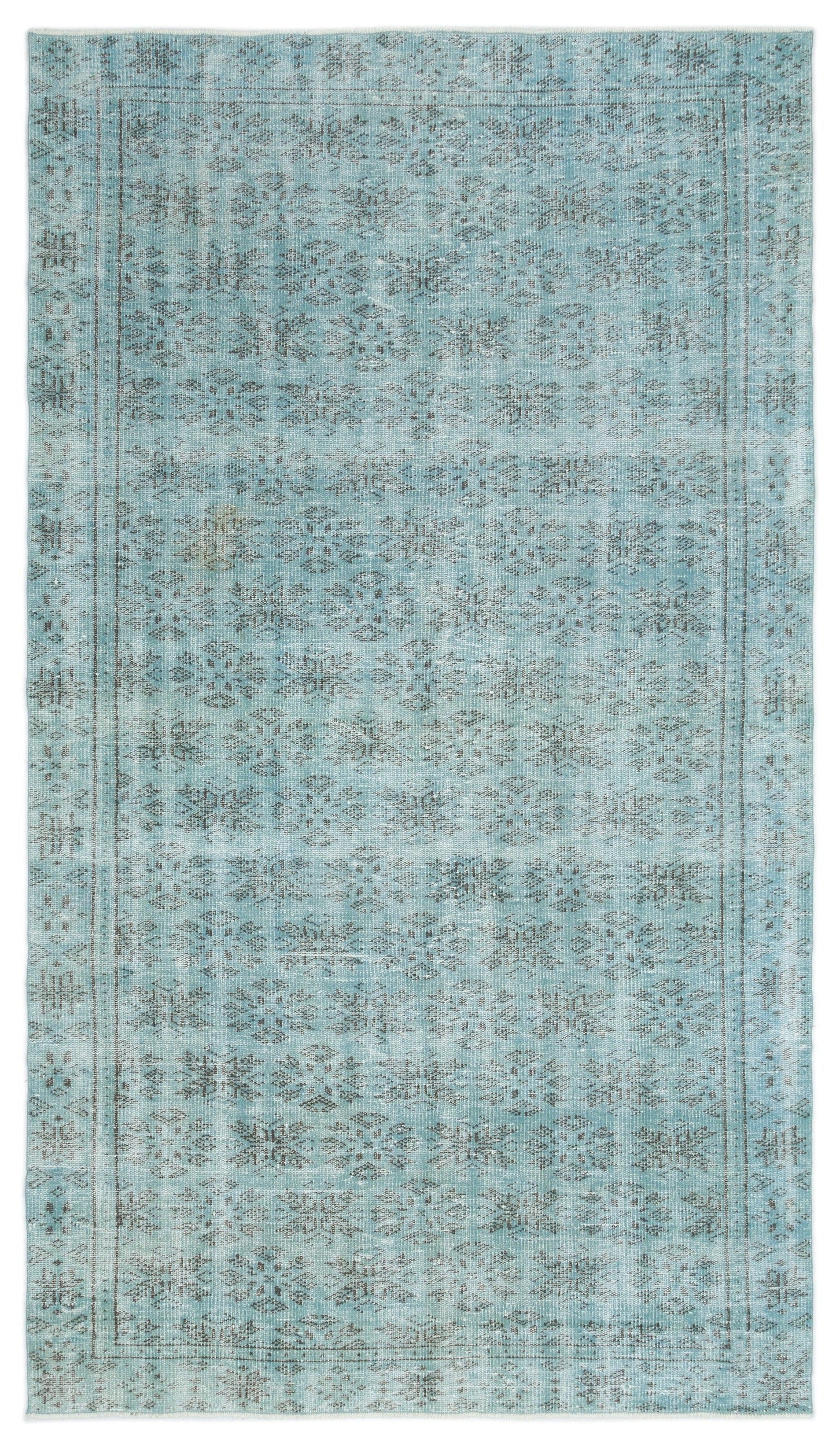 Atina Green Vintage Wool Handmade Area Rug 5'2" x 8'11"