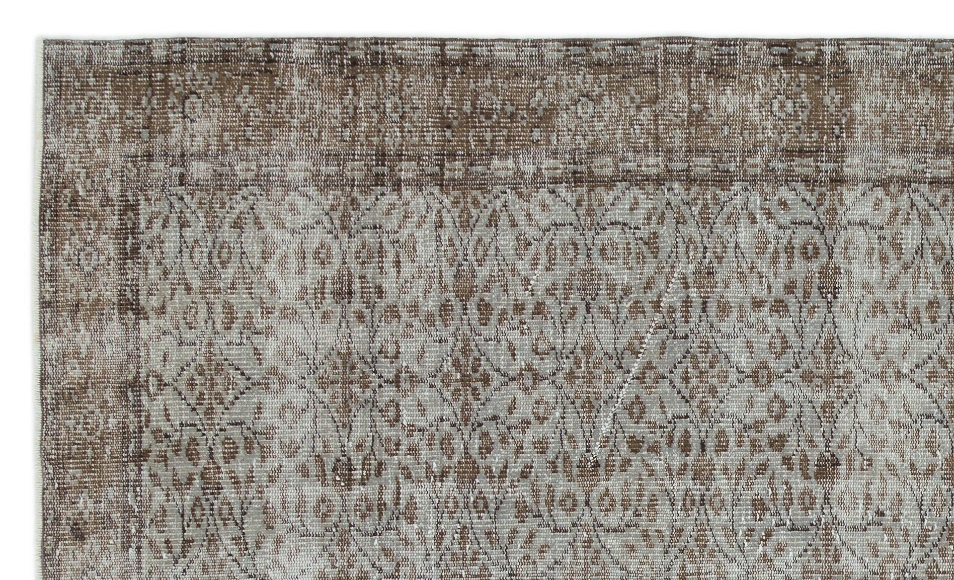 Atina Grey Vintage Wool Handmade Area Rug 5'3" x 8'8"