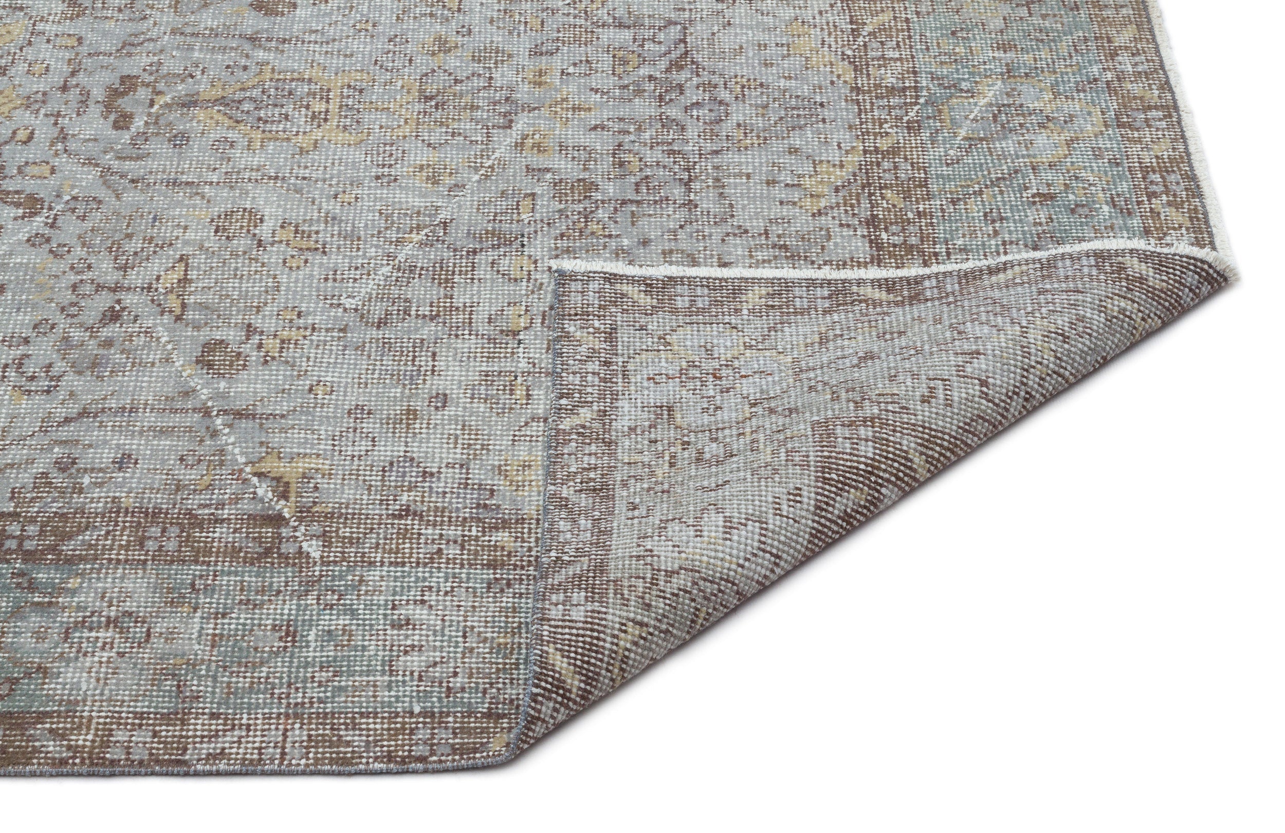 Atina Grey Vintage Wool Handmade Area Rug 6'0" x 9'7"