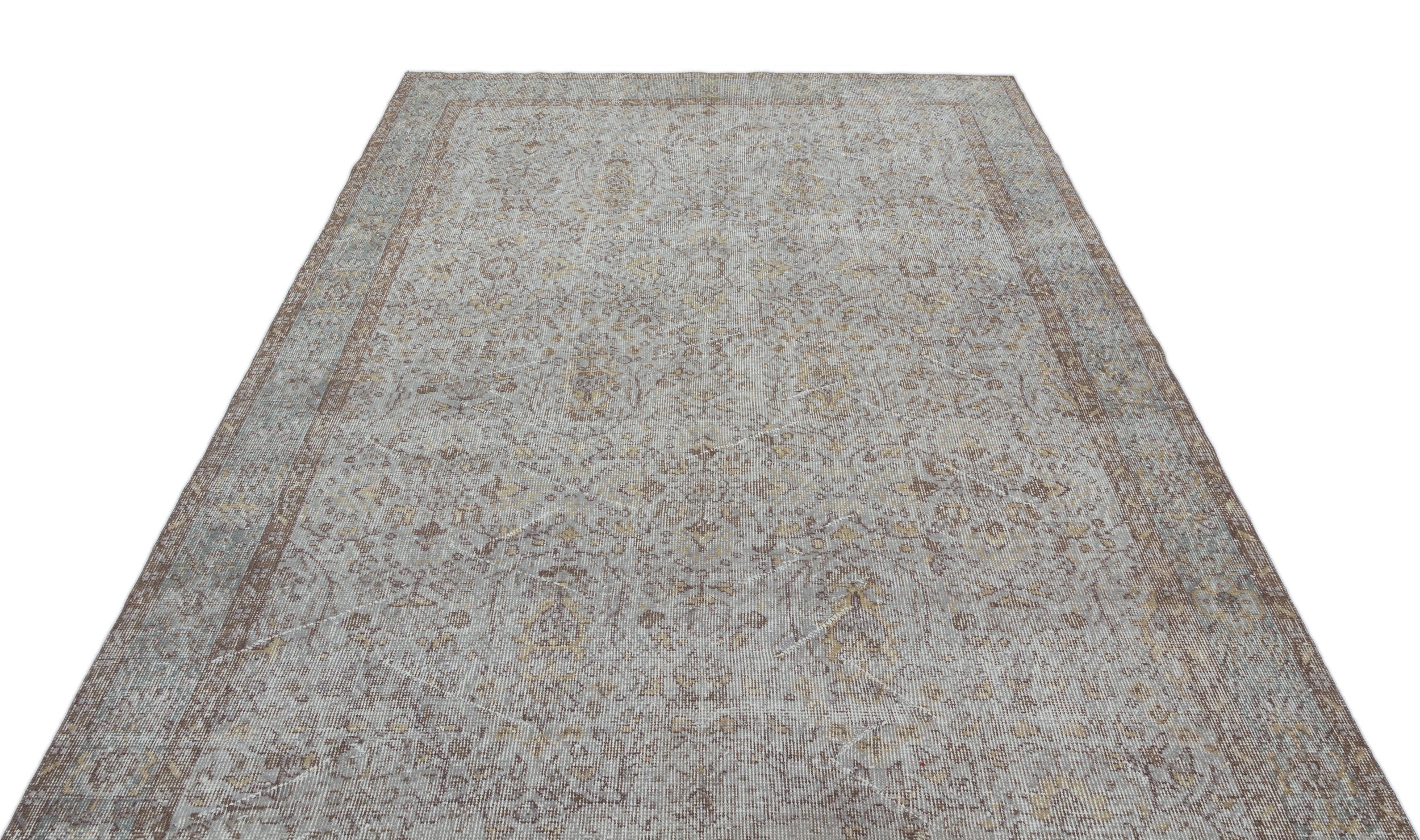 Atina Grey Vintage Wool Handmade Area Rug 6'0" x 9'7"