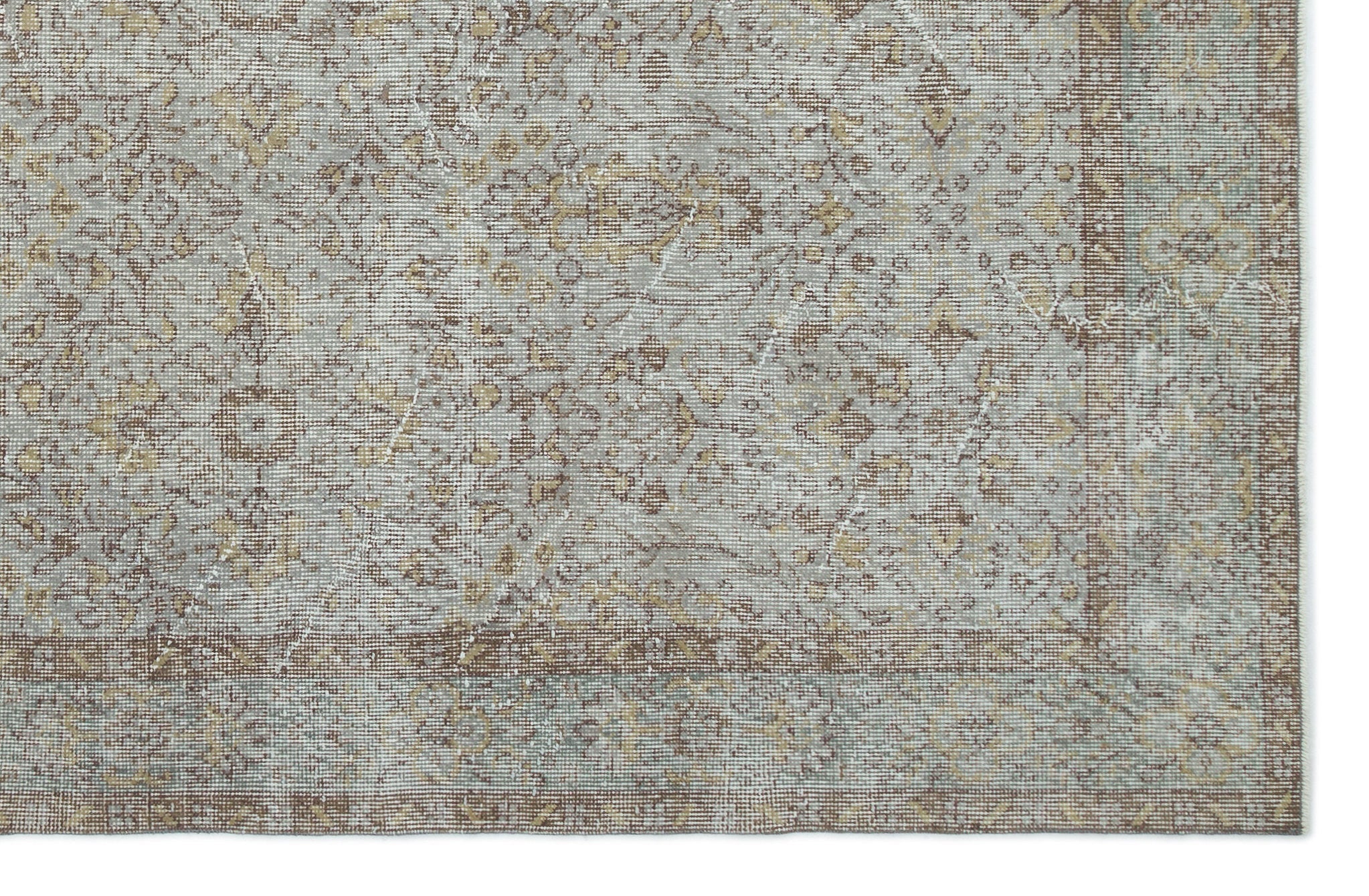 Atina Grey Vintage Wool Handmade Area Rug 6'0" x 9'7"