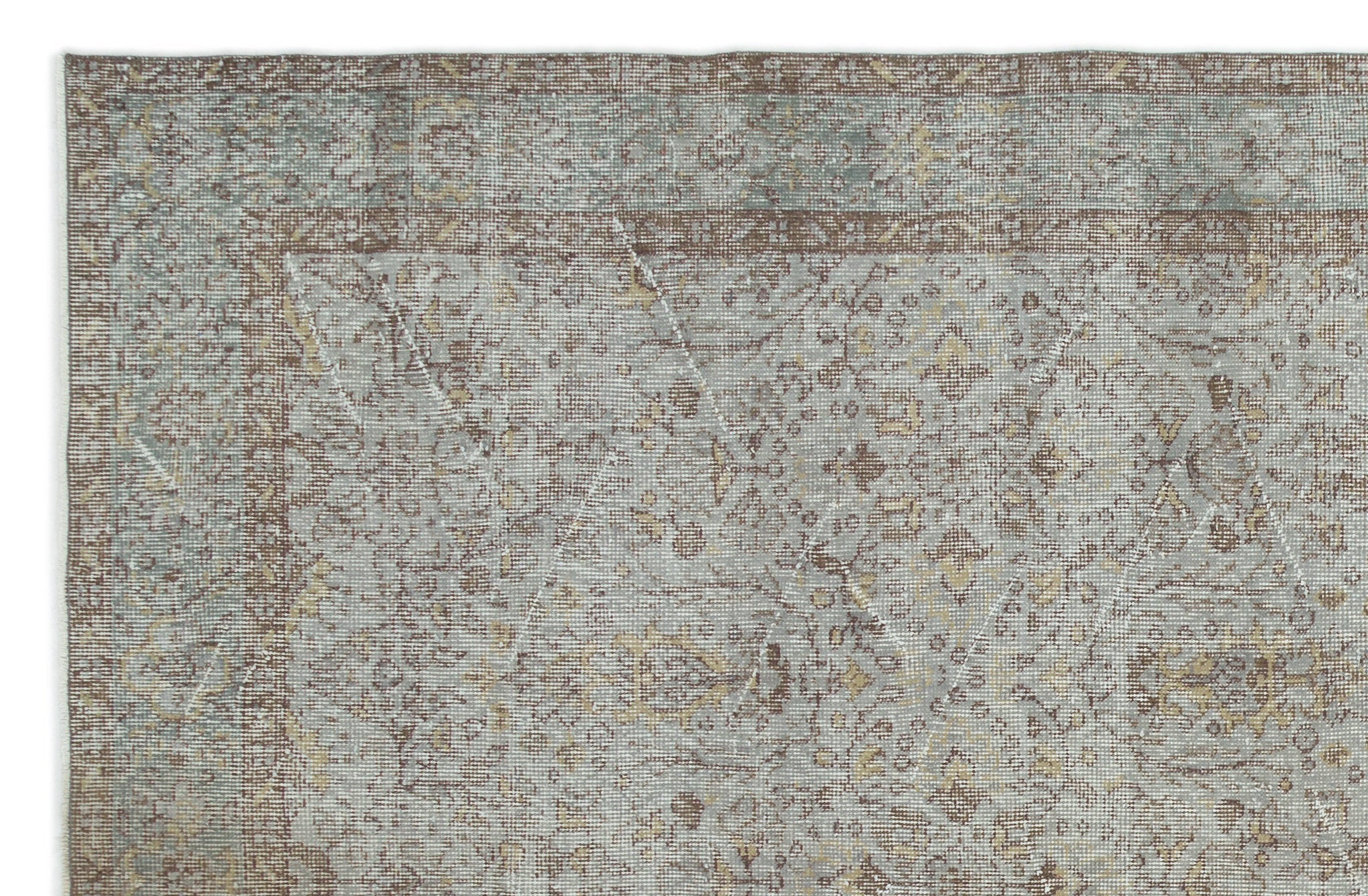 Atina Grey Vintage Wool Handmade Area Rug 6'0" x 9'7"