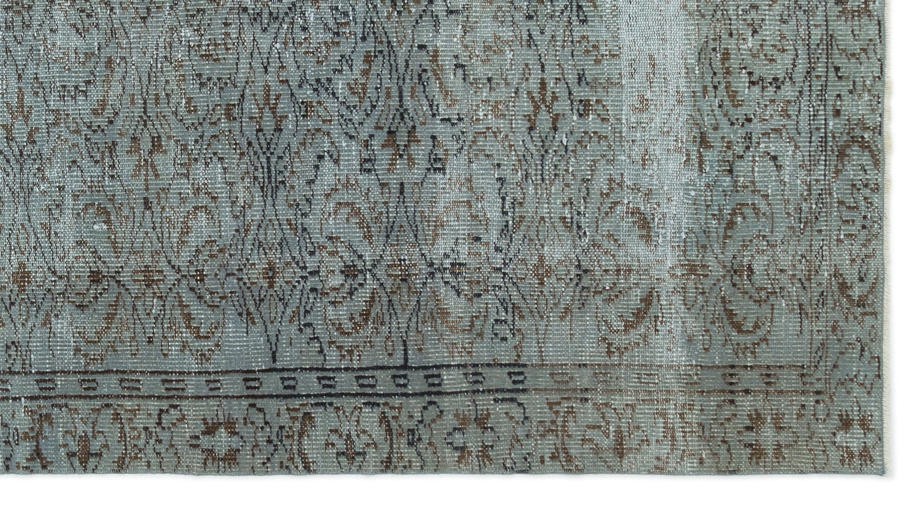 Atina Grey Vintage Wool Handmade Area Rug 4'8" x 8'6"