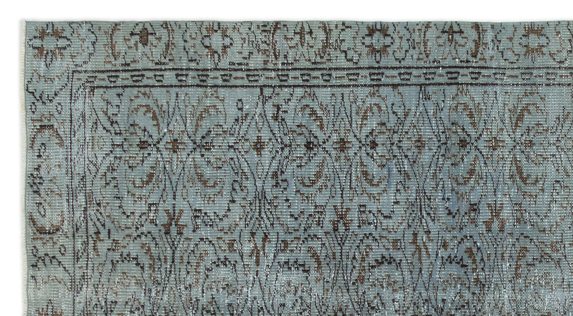 Atina Grey Vintage Wool Handmade Area Rug 4'8" x 8'6"