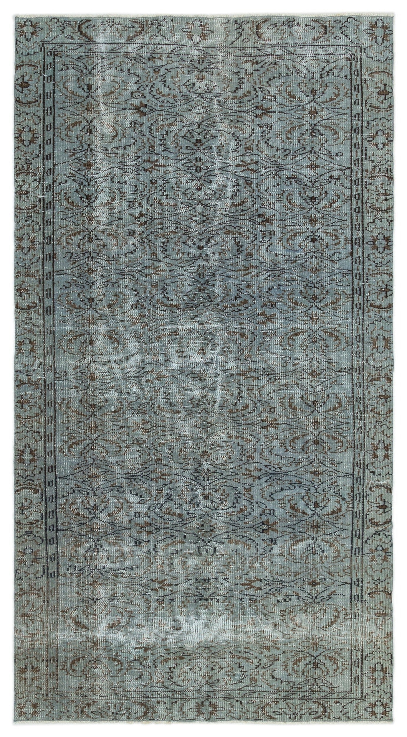 Atina Grey Vintage Wool Handmade Area Rug 4'8" x 8'6"