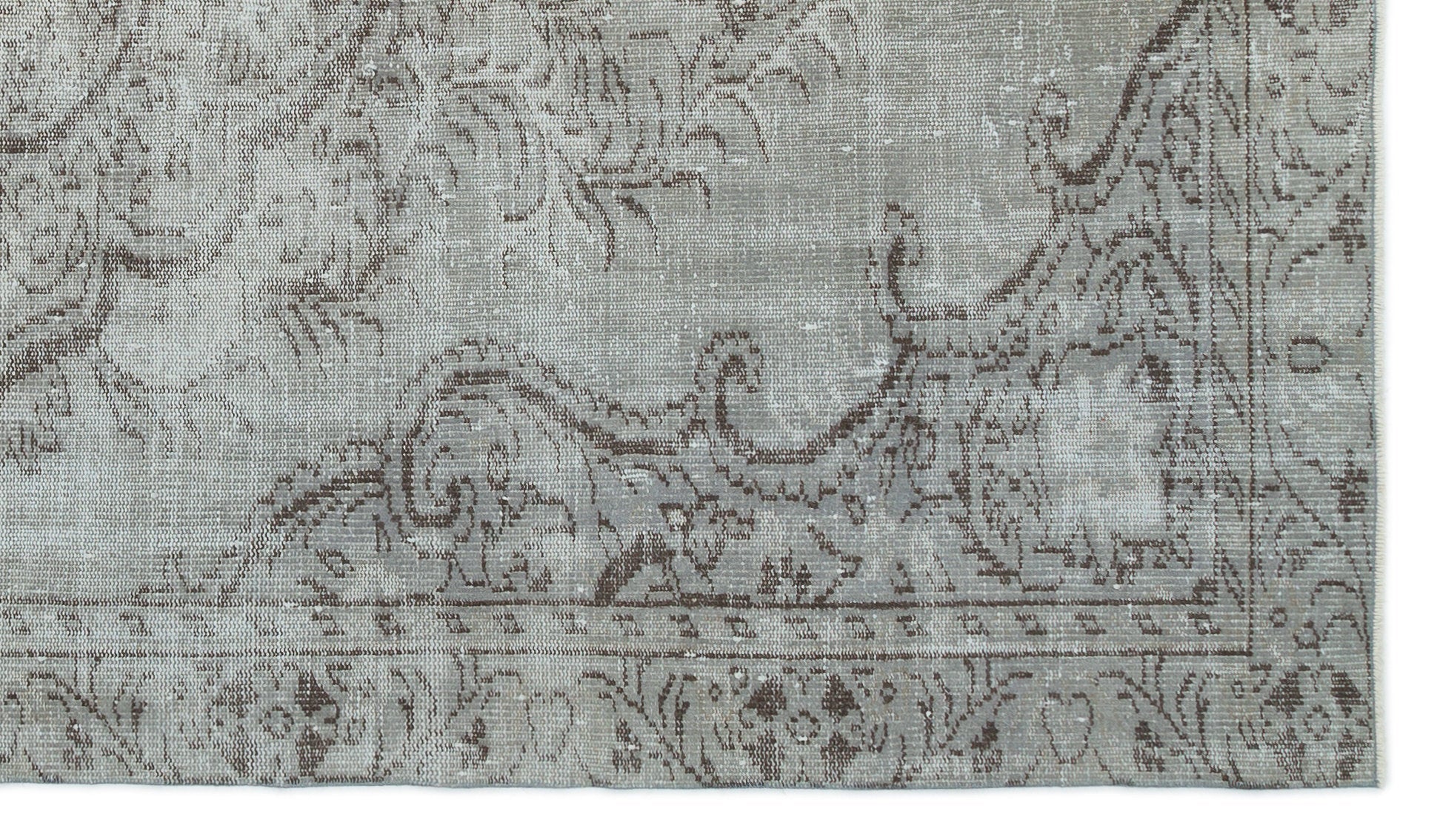 Atina Grey Vintage Wool Handmade Area Rug 4'7" x 10'2"