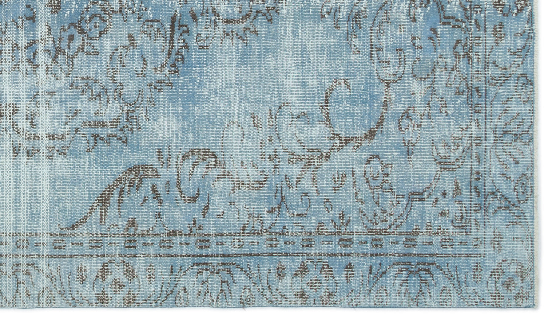 Atina Blue Vintage Wool Handmade Area Rug 4'10" x 8'5"