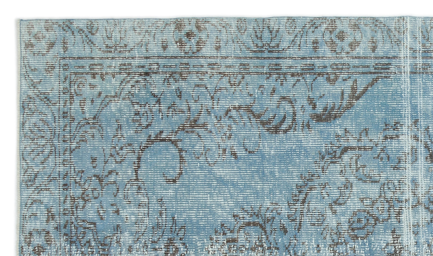 Atina Blue Vintage Wool Handmade Area Rug 4'10" x 8'5"