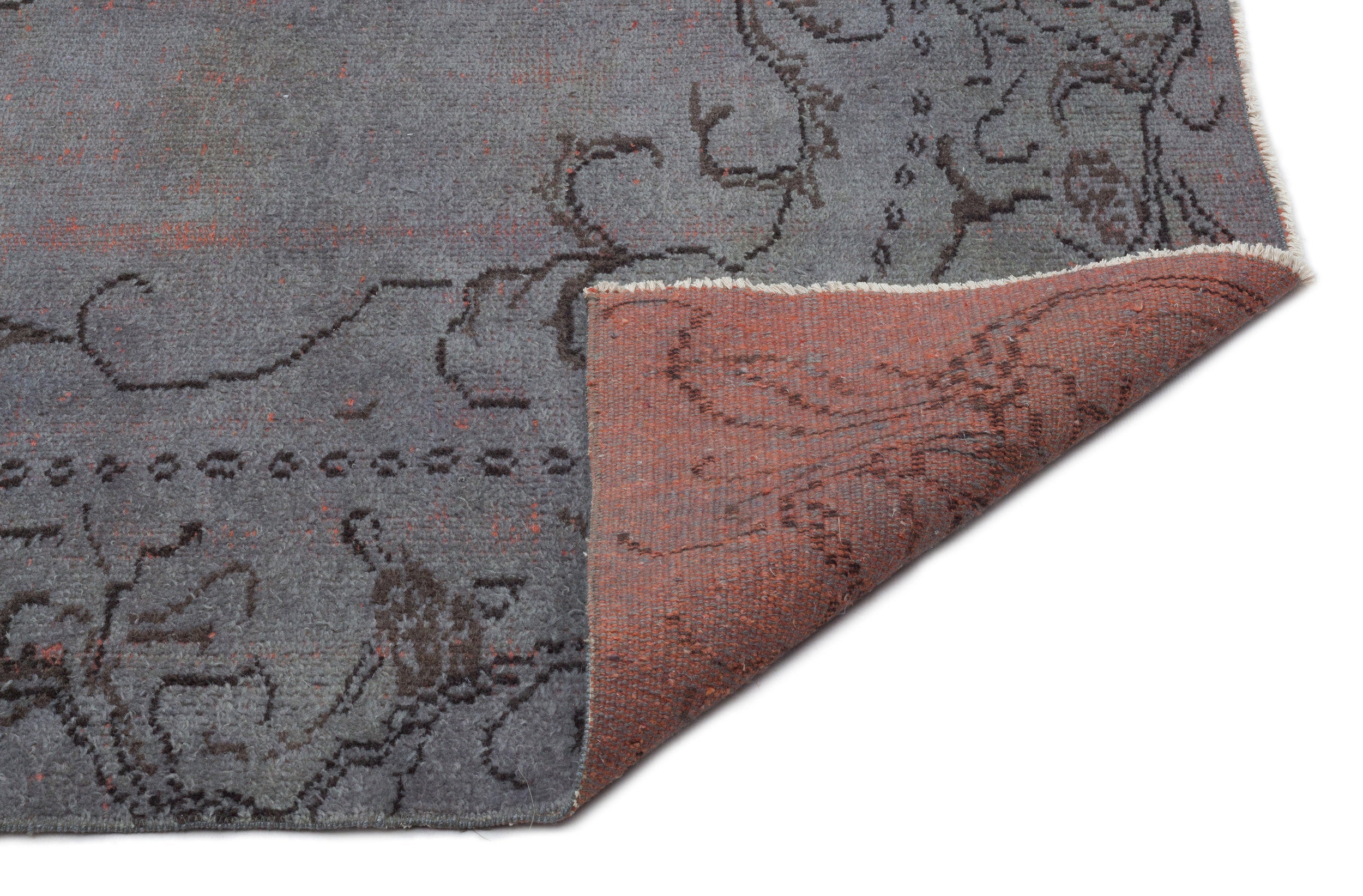Atina Grey Vintage Wool Handmade Area Rug 5'10" x 10'1"