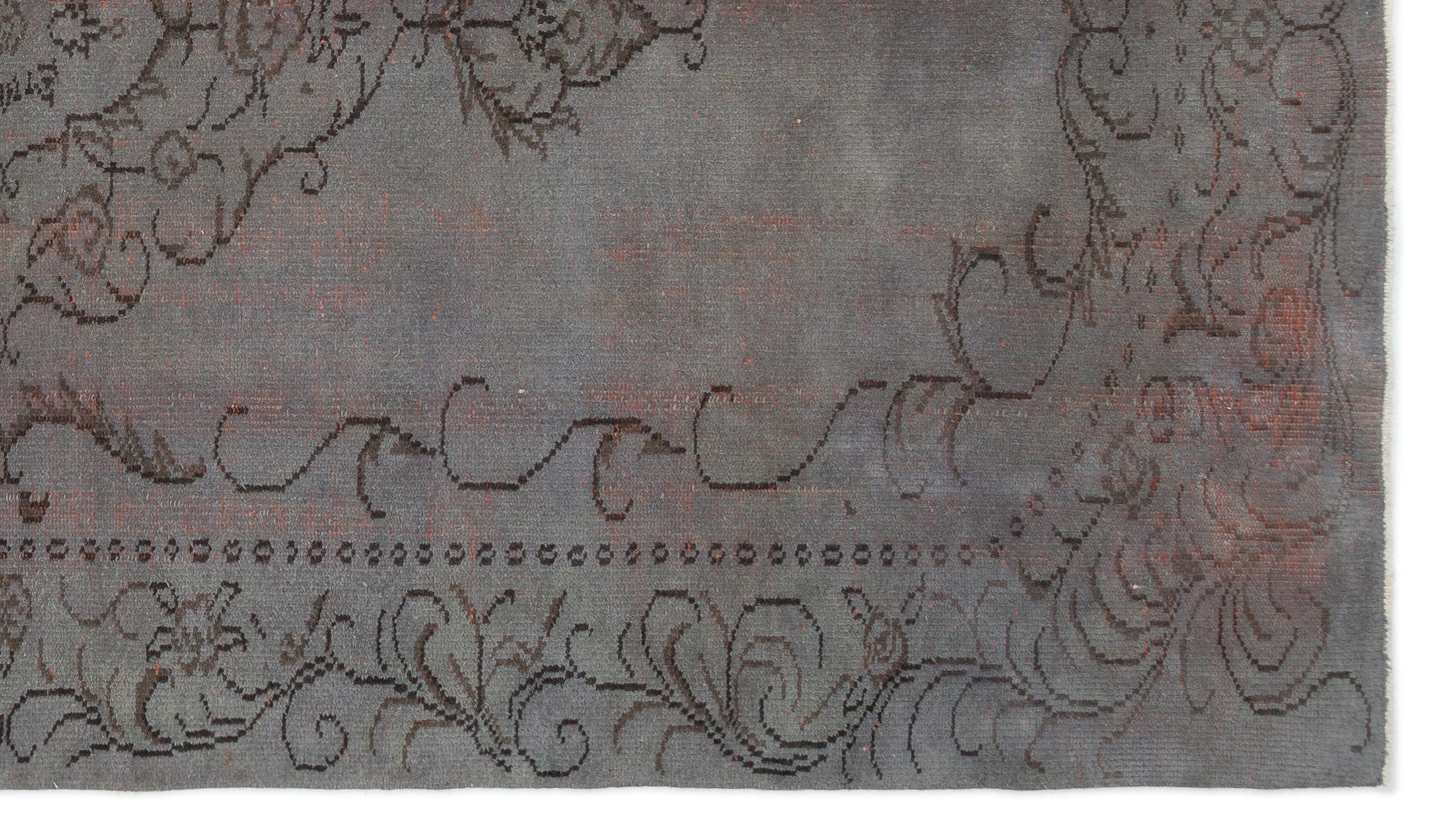 Atina Grey Vintage Wool Handmade Area Rug 5'10" x 10'1"