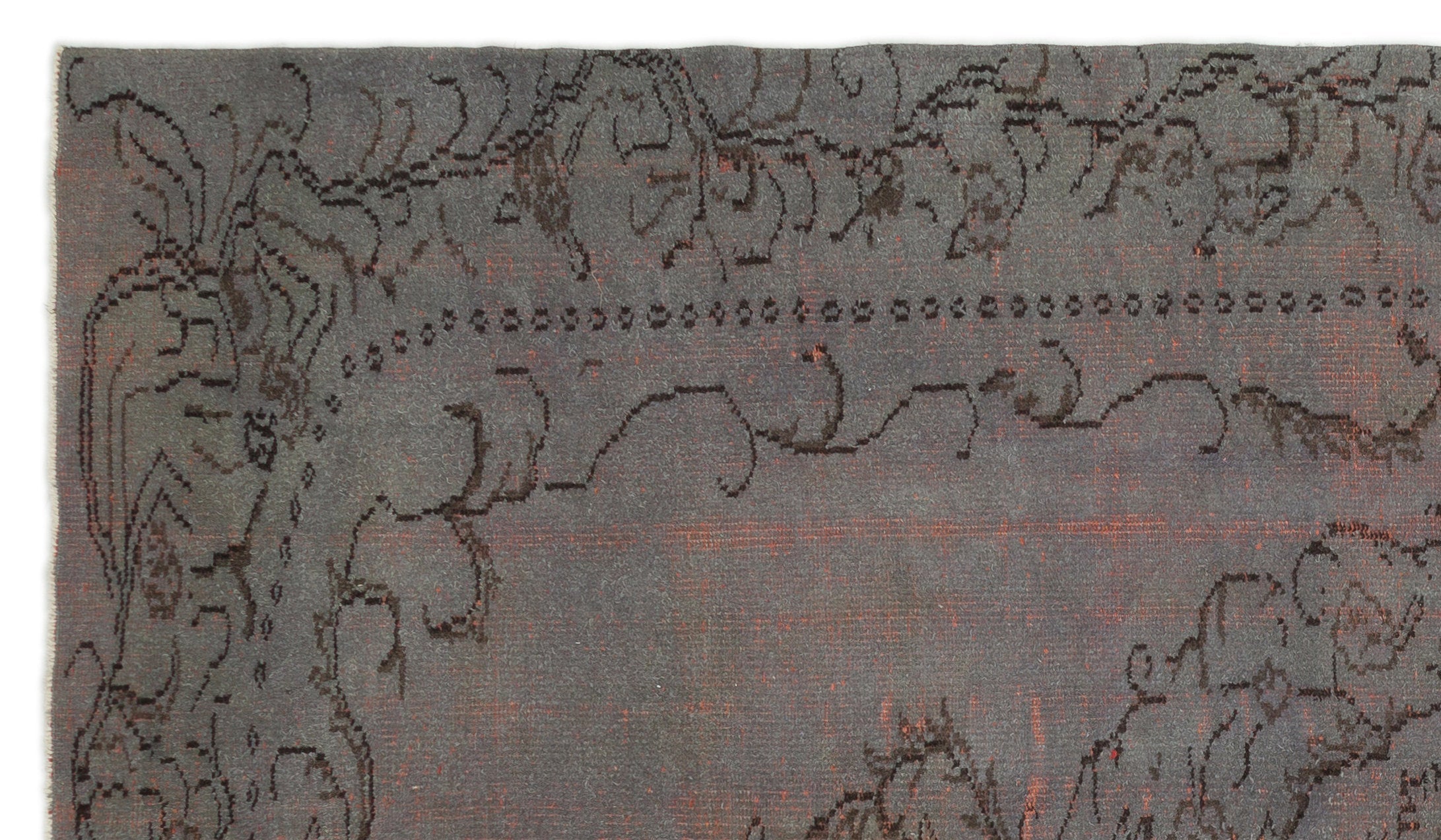 Atina Grey Vintage Wool Handmade Area Rug 5'10" x 10'1"