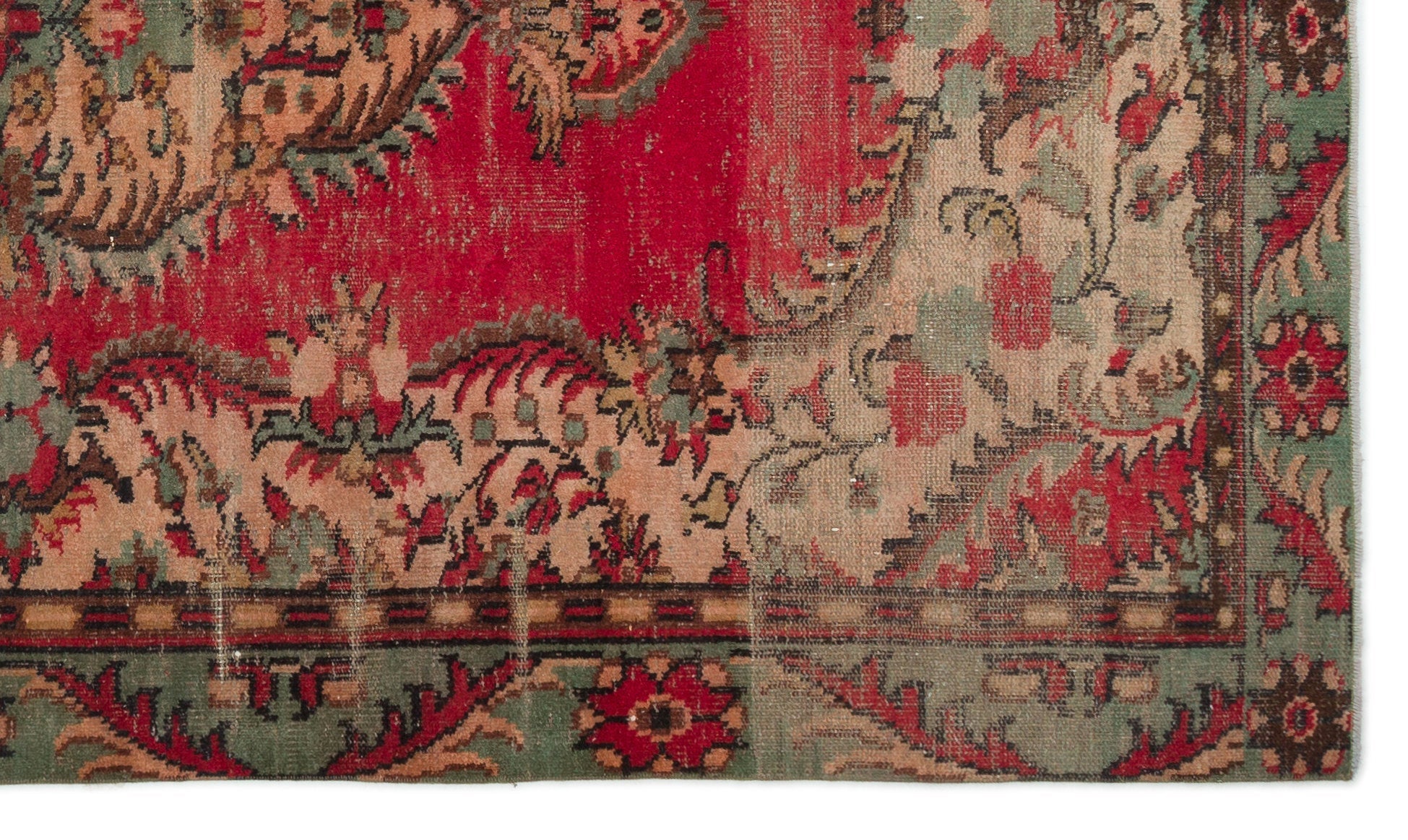 Atina Red Vintage Wool Handmade Area Rug 5'6" x 8'10"