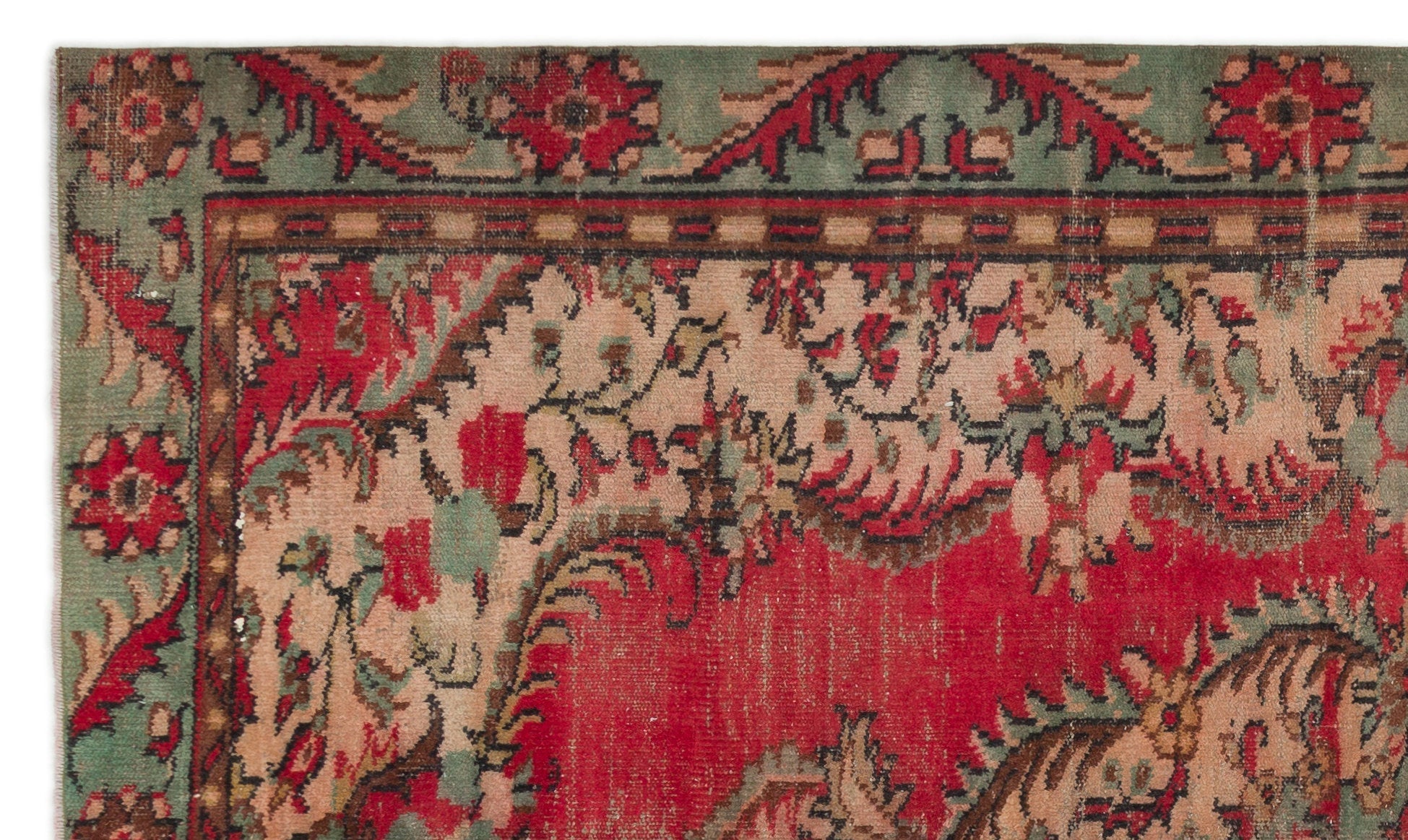 Atina Red Vintage Wool Handmade Area Rug 5'6" x 8'10"