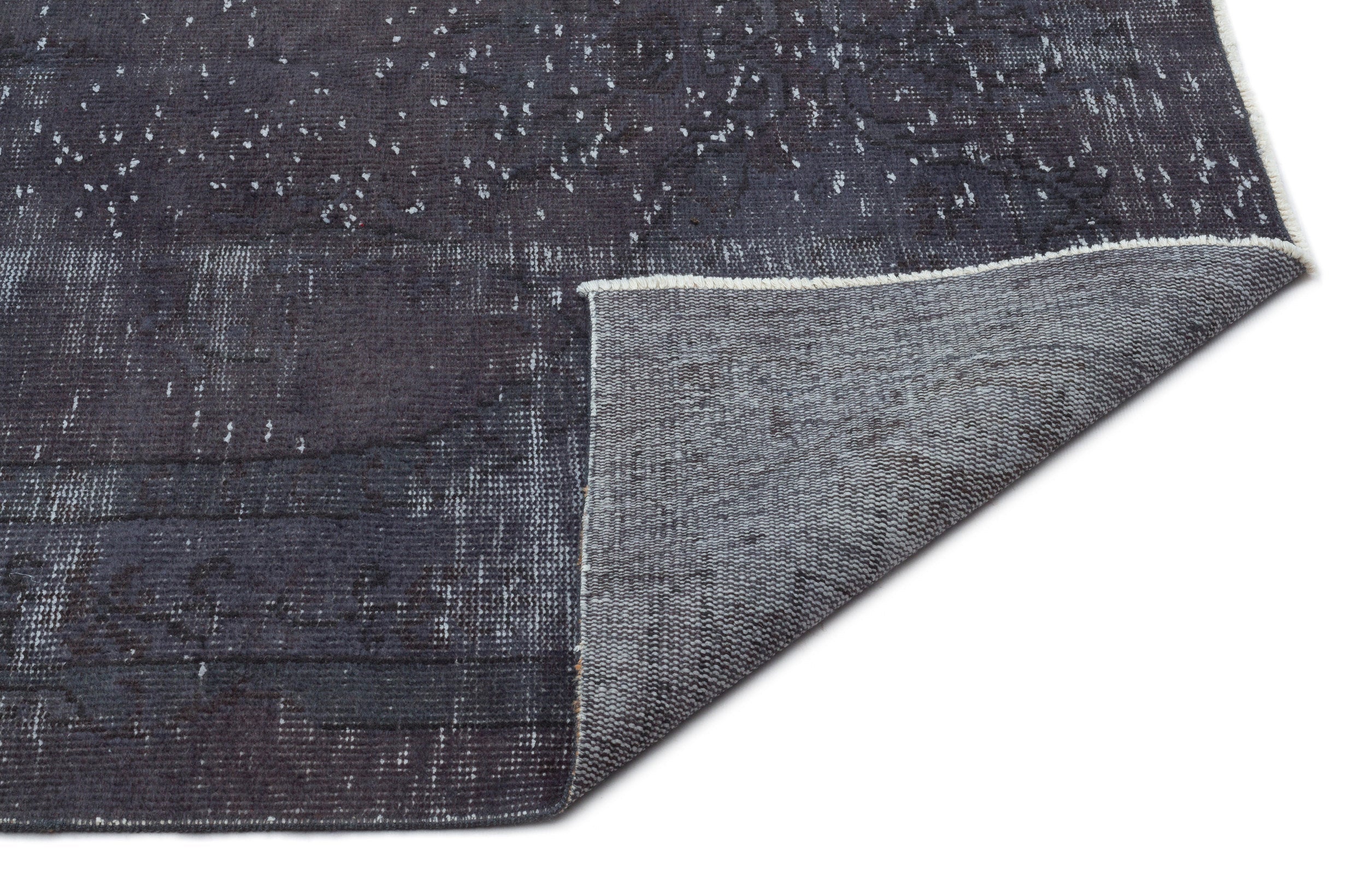 Atina Grey Vintage Wool Handmade Area Rug 4'10" x 8'11"