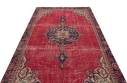 Atina Red Vintage Wool Handmade Area Rug 6'2" x 8'10"